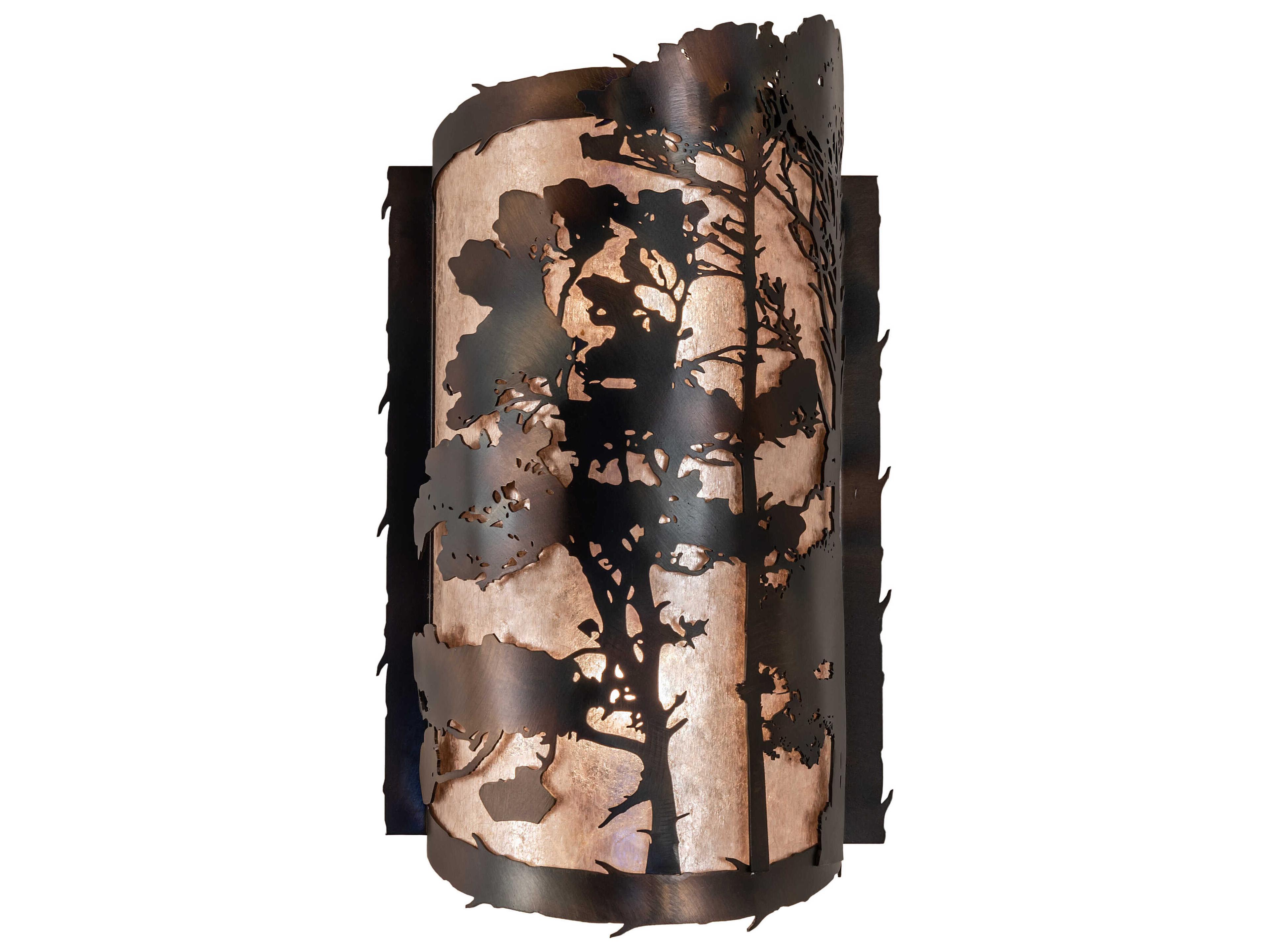 Meyda 2-Light Bronze Glass Wall Sconce