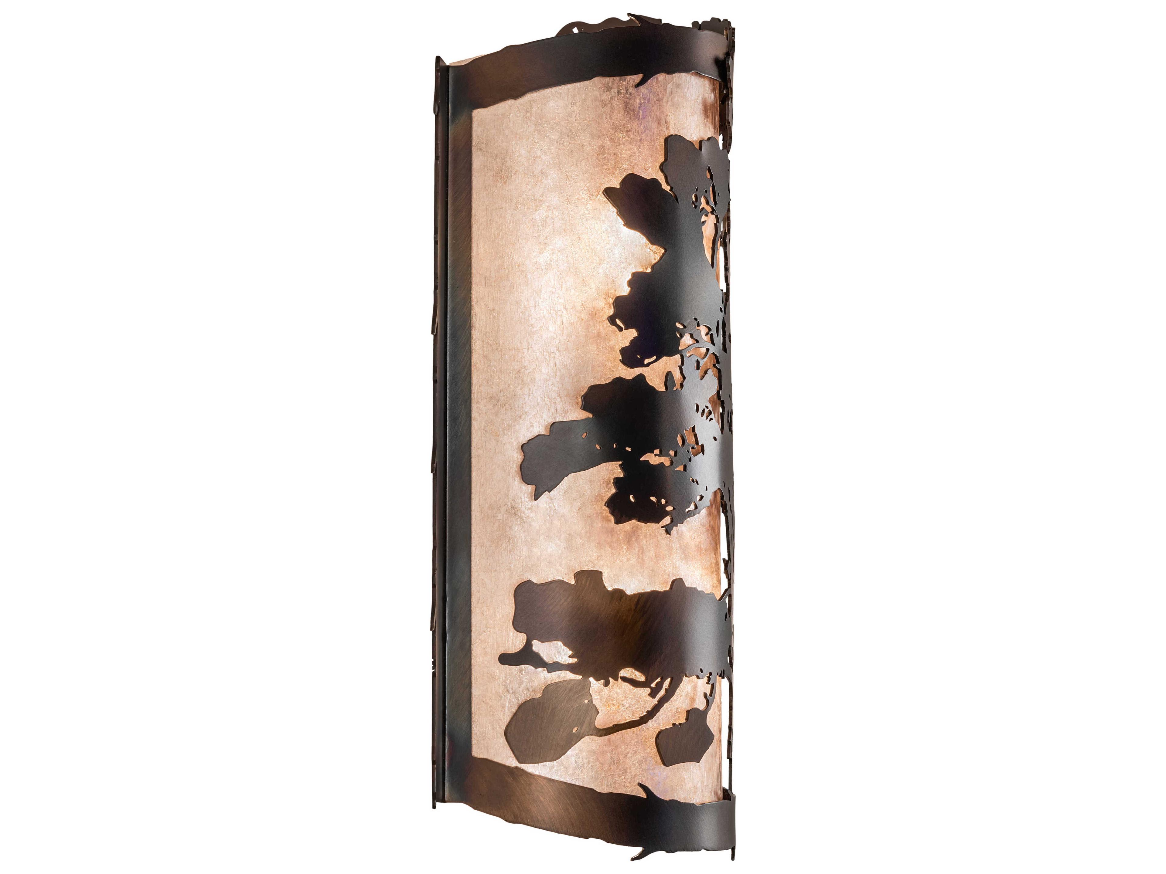 Meyda 2-Light Bronze Glass Wall Sconce