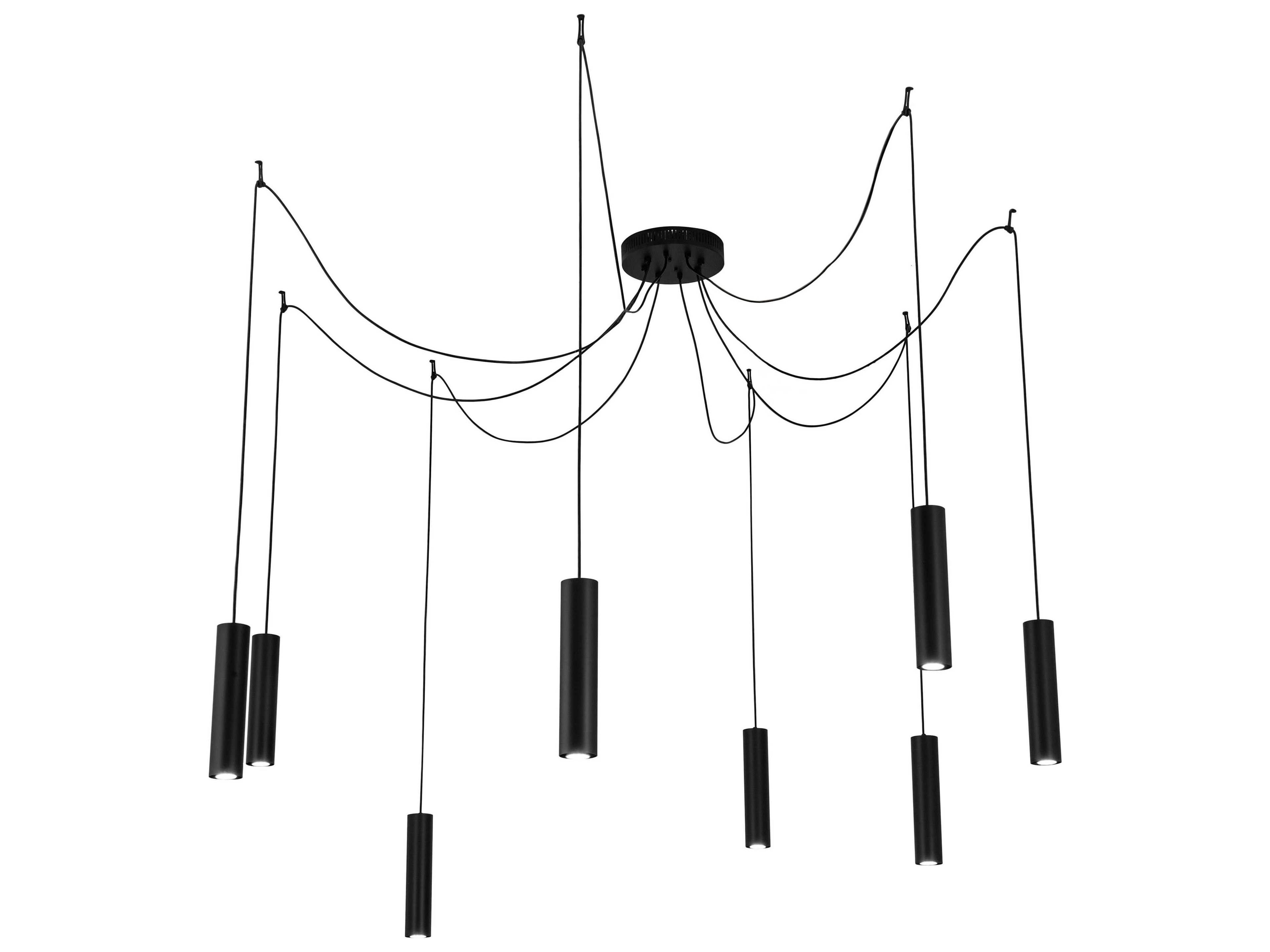 Castiliolite 8-Light Black Cylinder Pendant