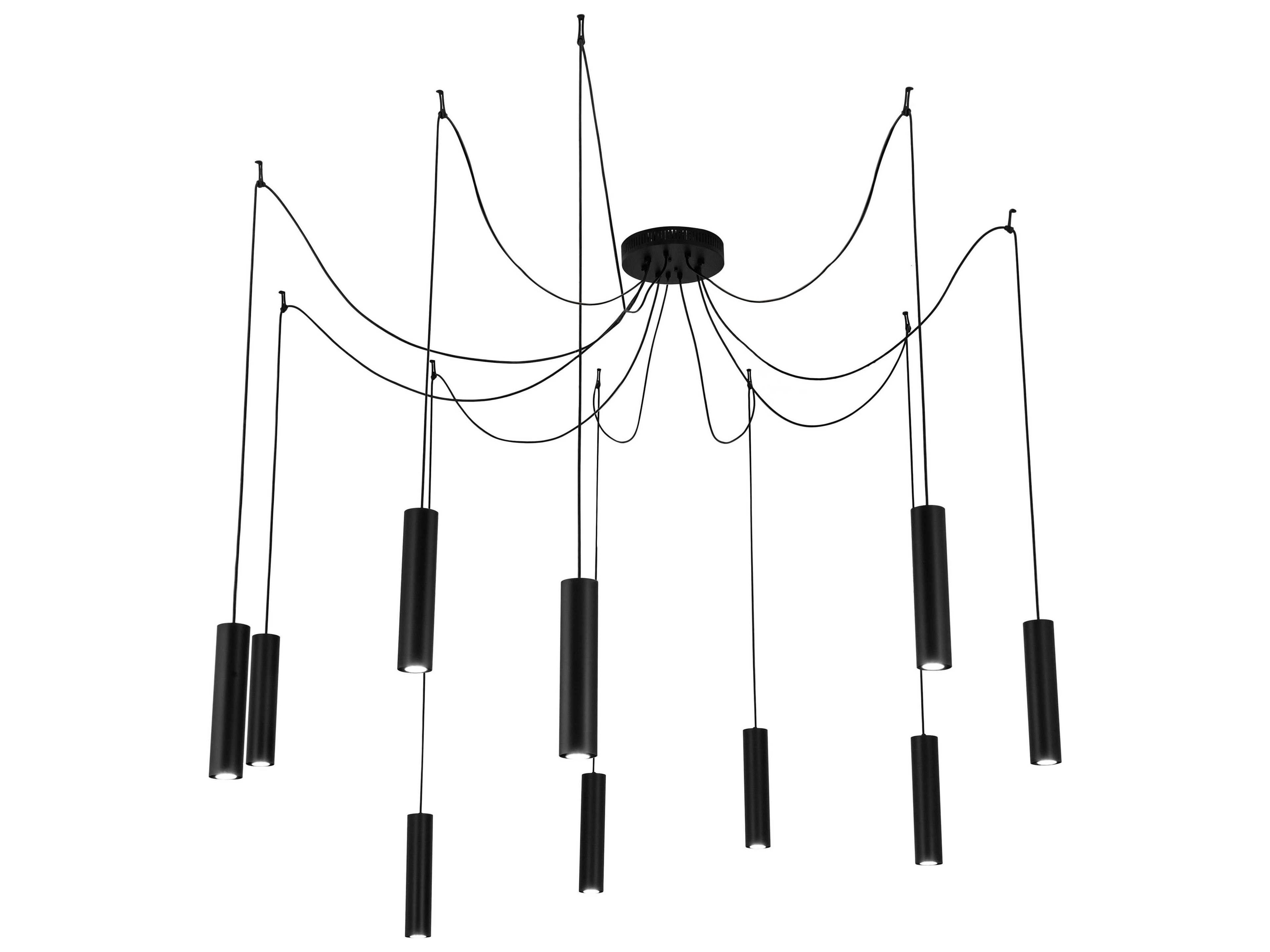 Castiliolite 10-Light Black Cylinder Pendant