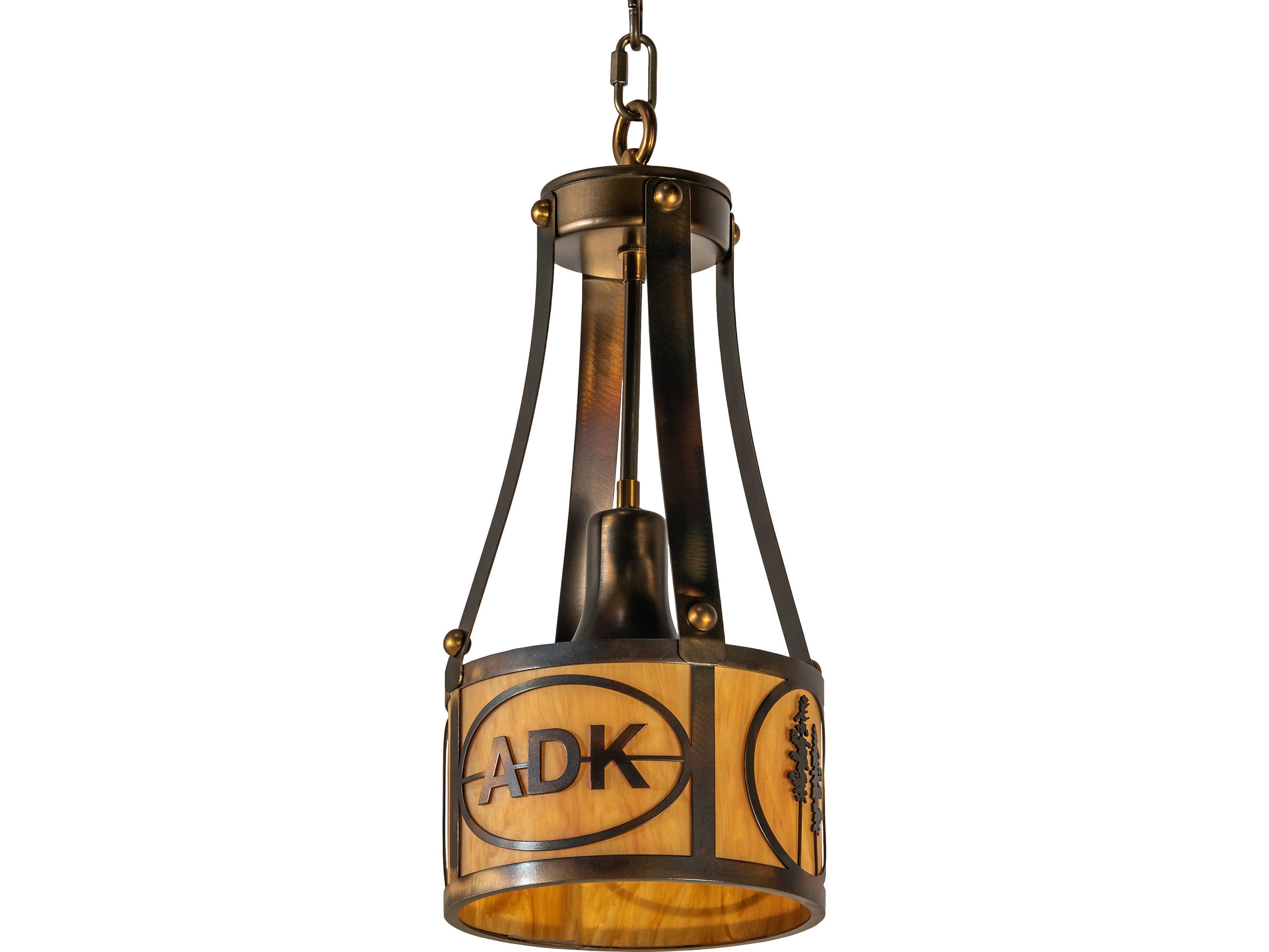 Meyda Personalized 1-Light Amber Sienna Idalight Copper Traditional Mini Pendant