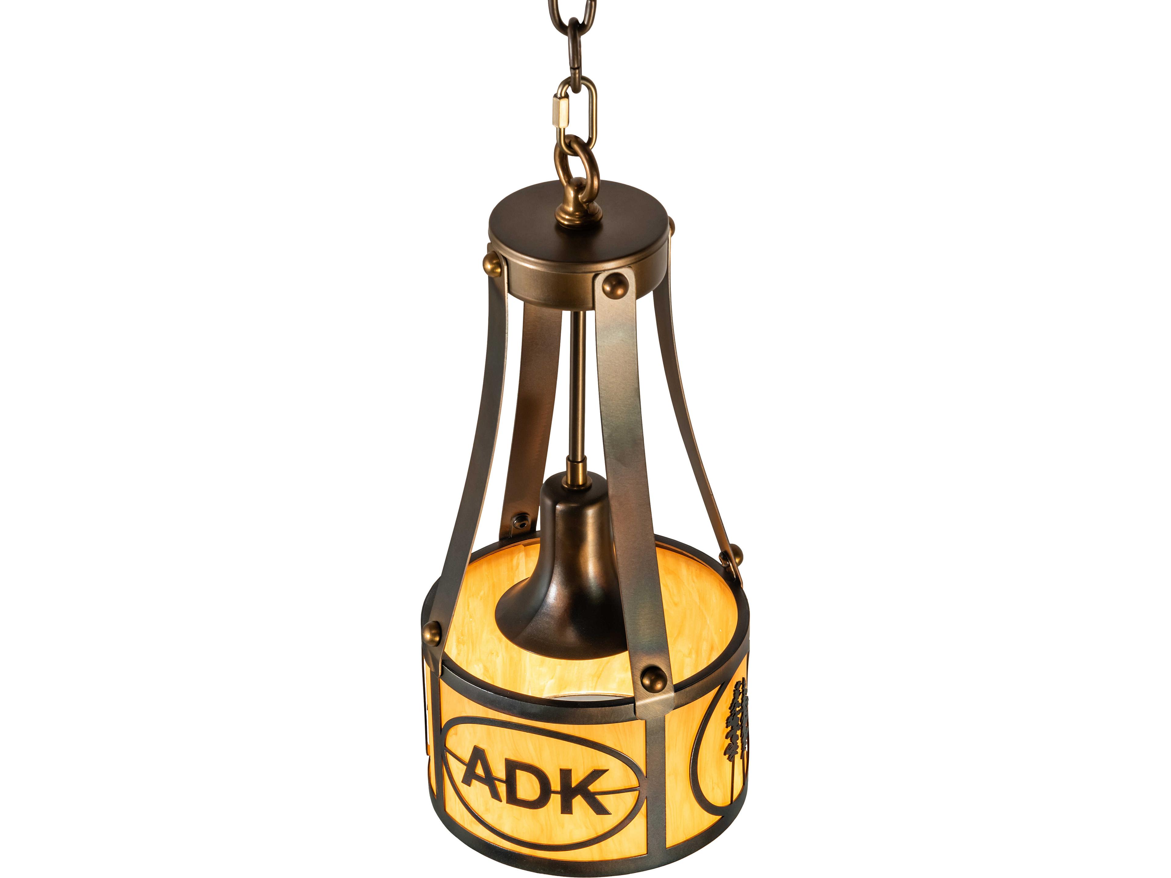 Meyda Personalized 1-Light Amber Sienna Idalight Copper Traditional Mini Pendant