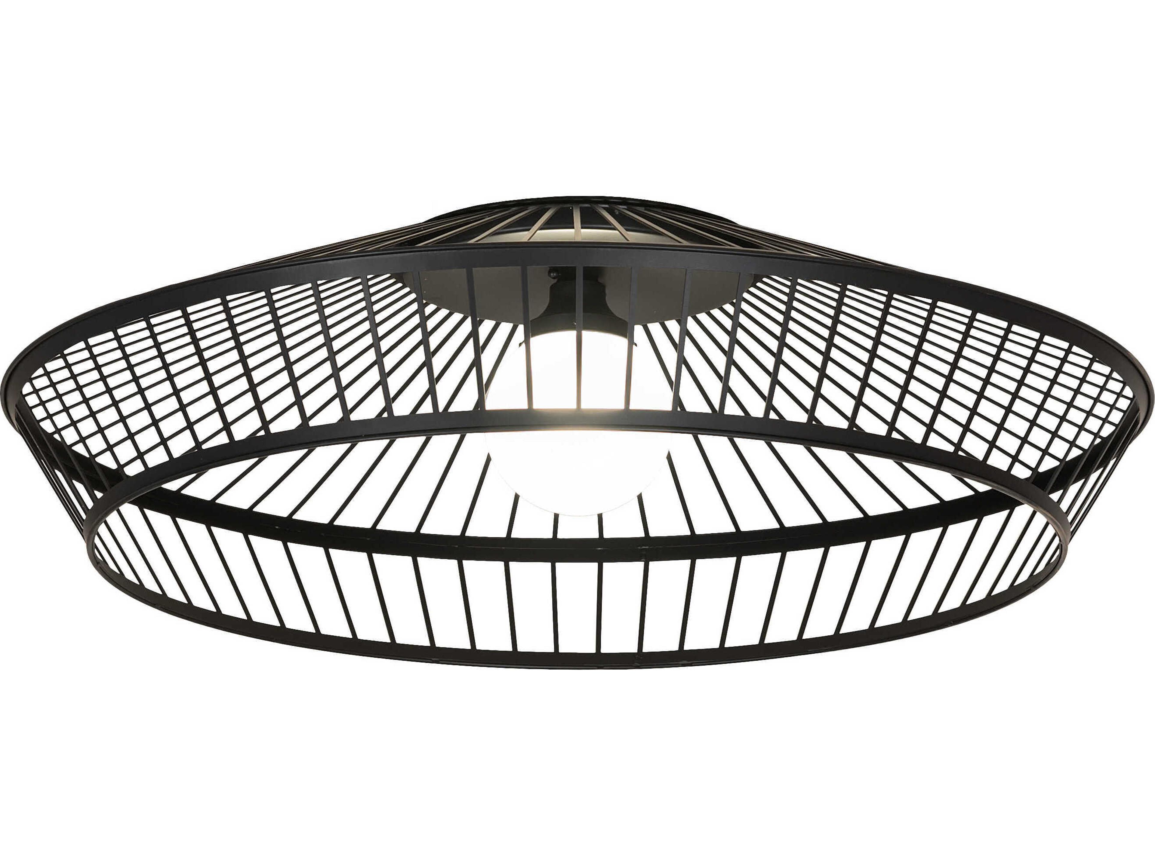 Cilindro 1-Light Solar Black Round Flush Mount