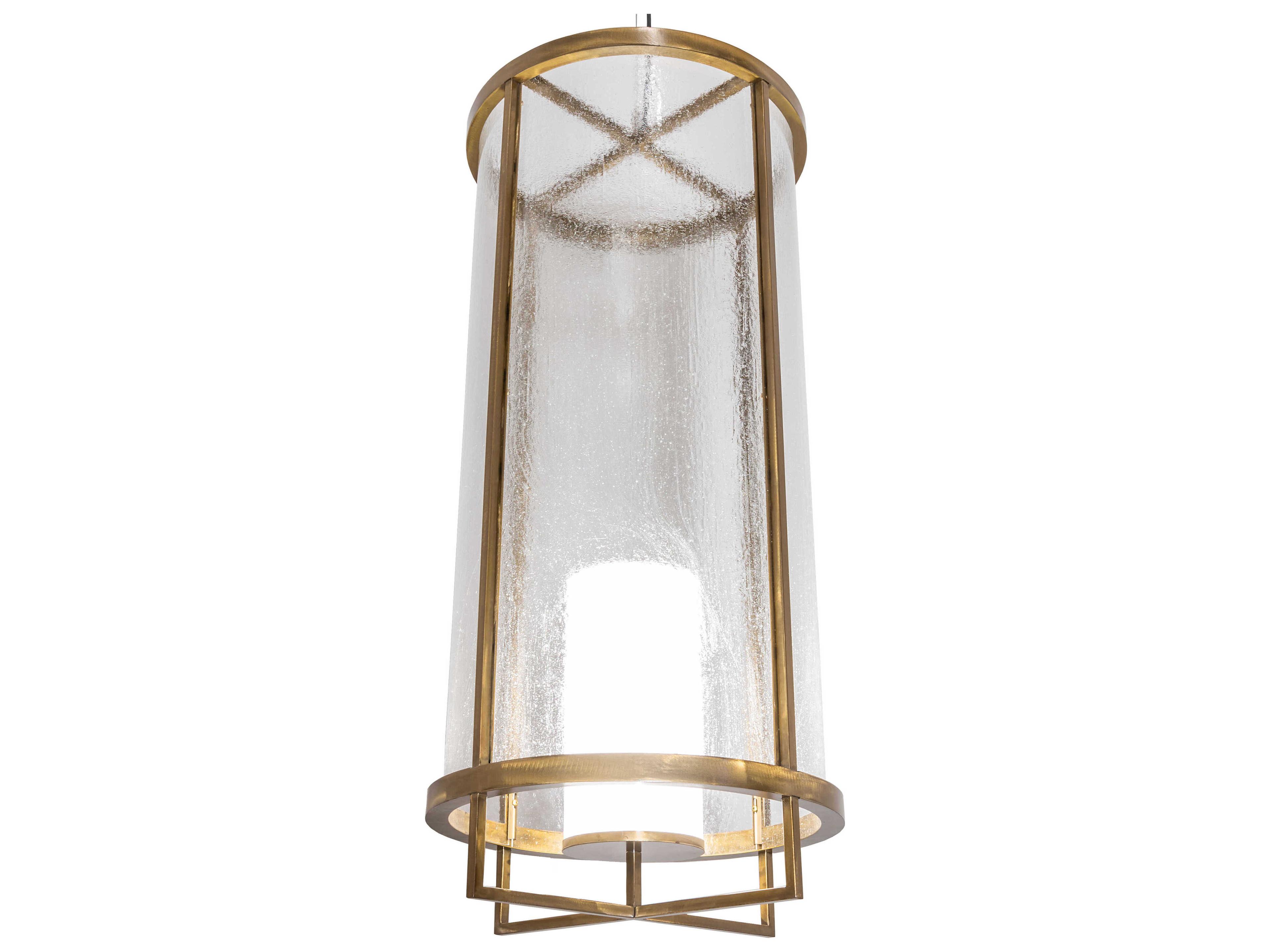 8-Light Gold Glass LED Cylinder Pendant
