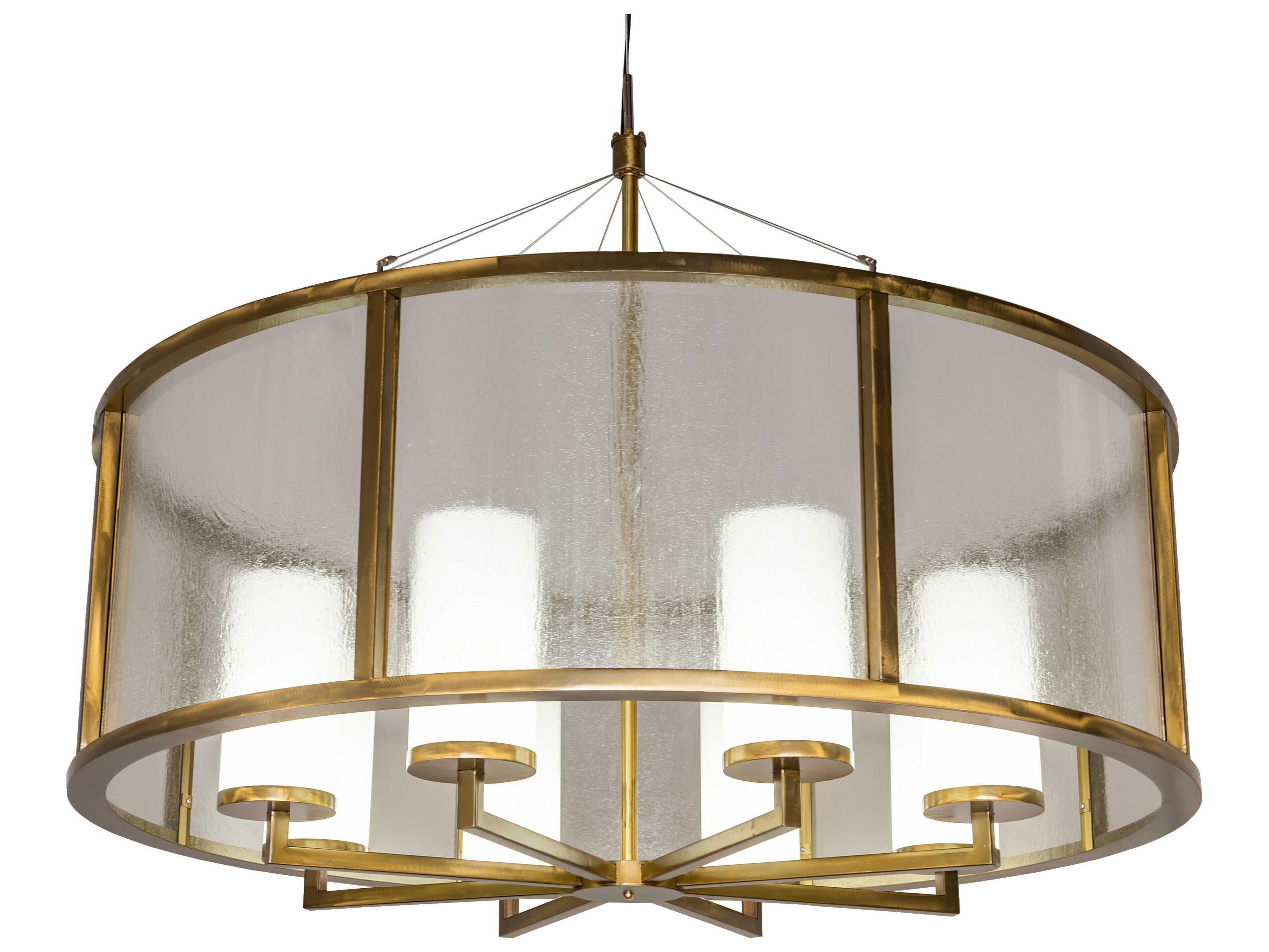Gold Glass LED Cylinder Chandelier
