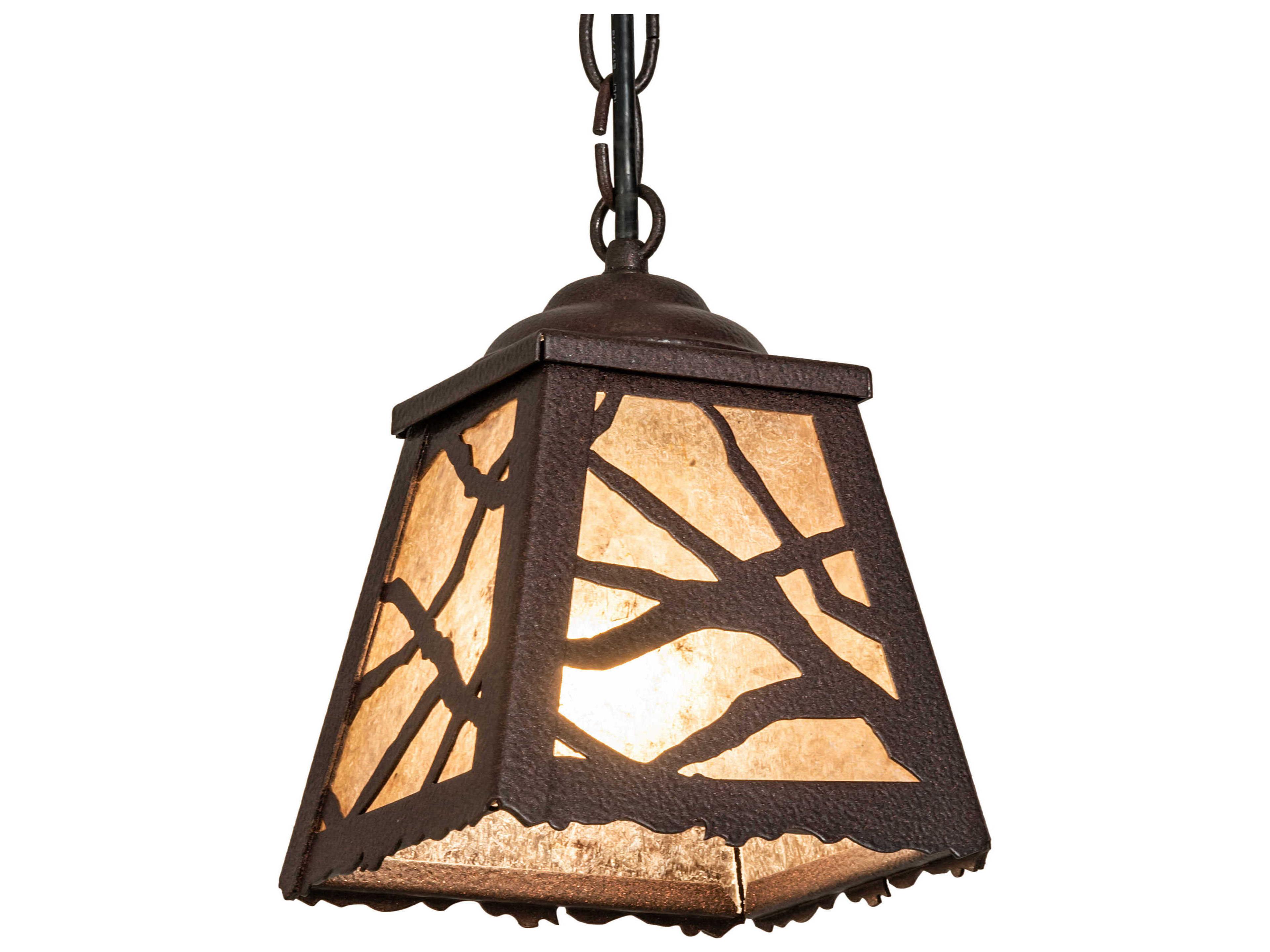 Meyda 1-Light Rust Bronze Glass Mini Pendant