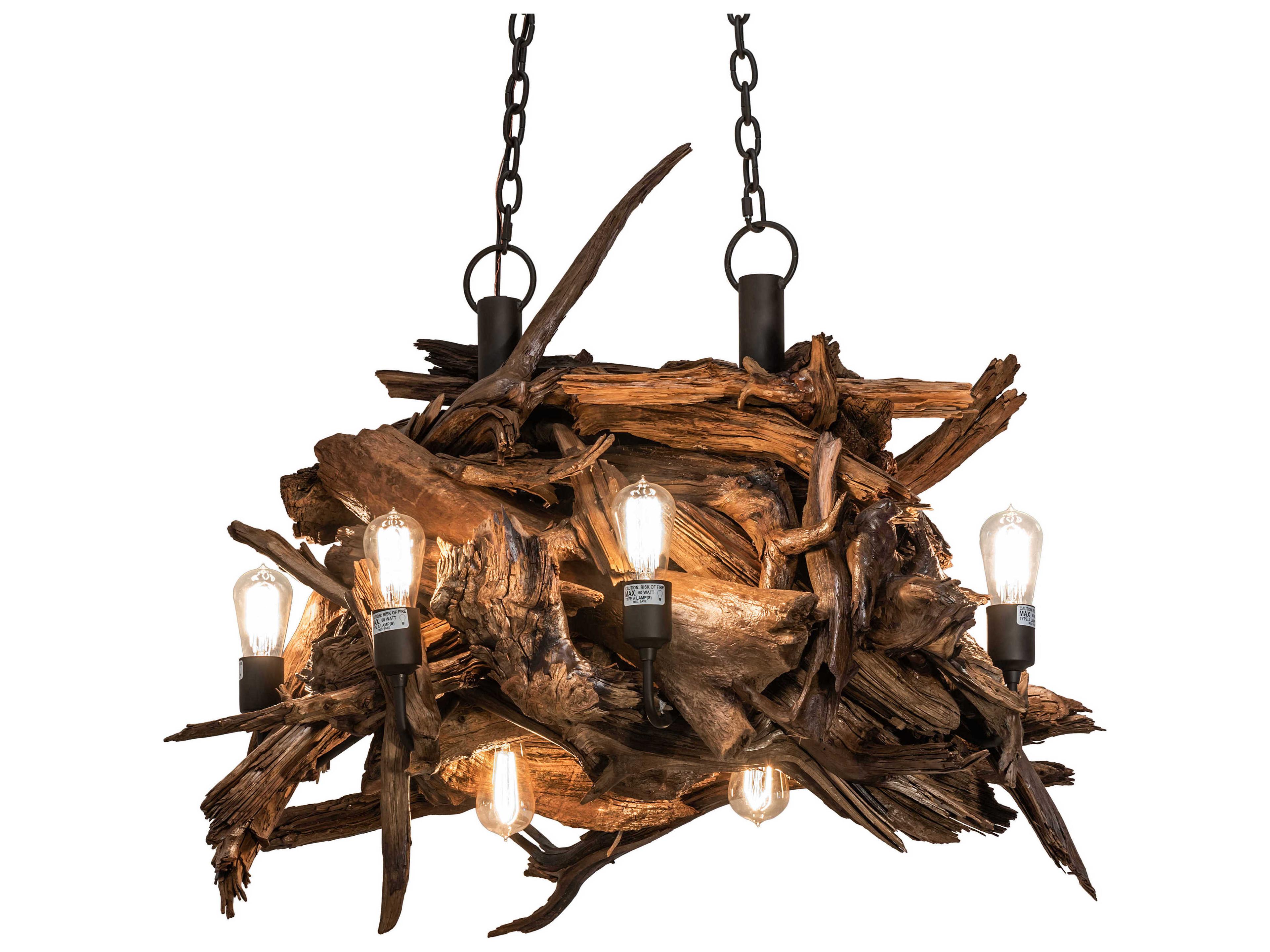 8-Light Brown Chandelier