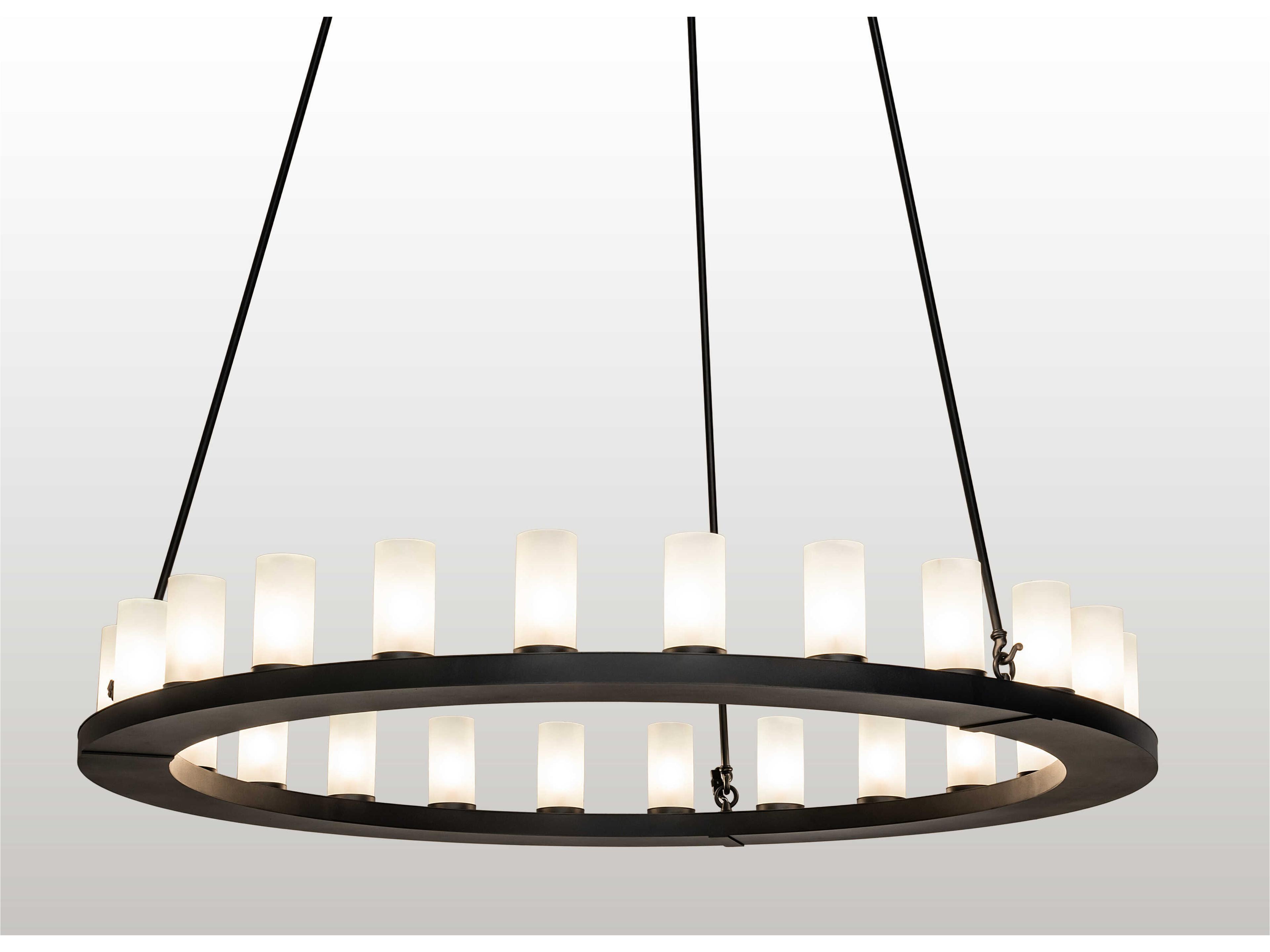 Loxley 21-Light Black Glass Cylinder Chandelier