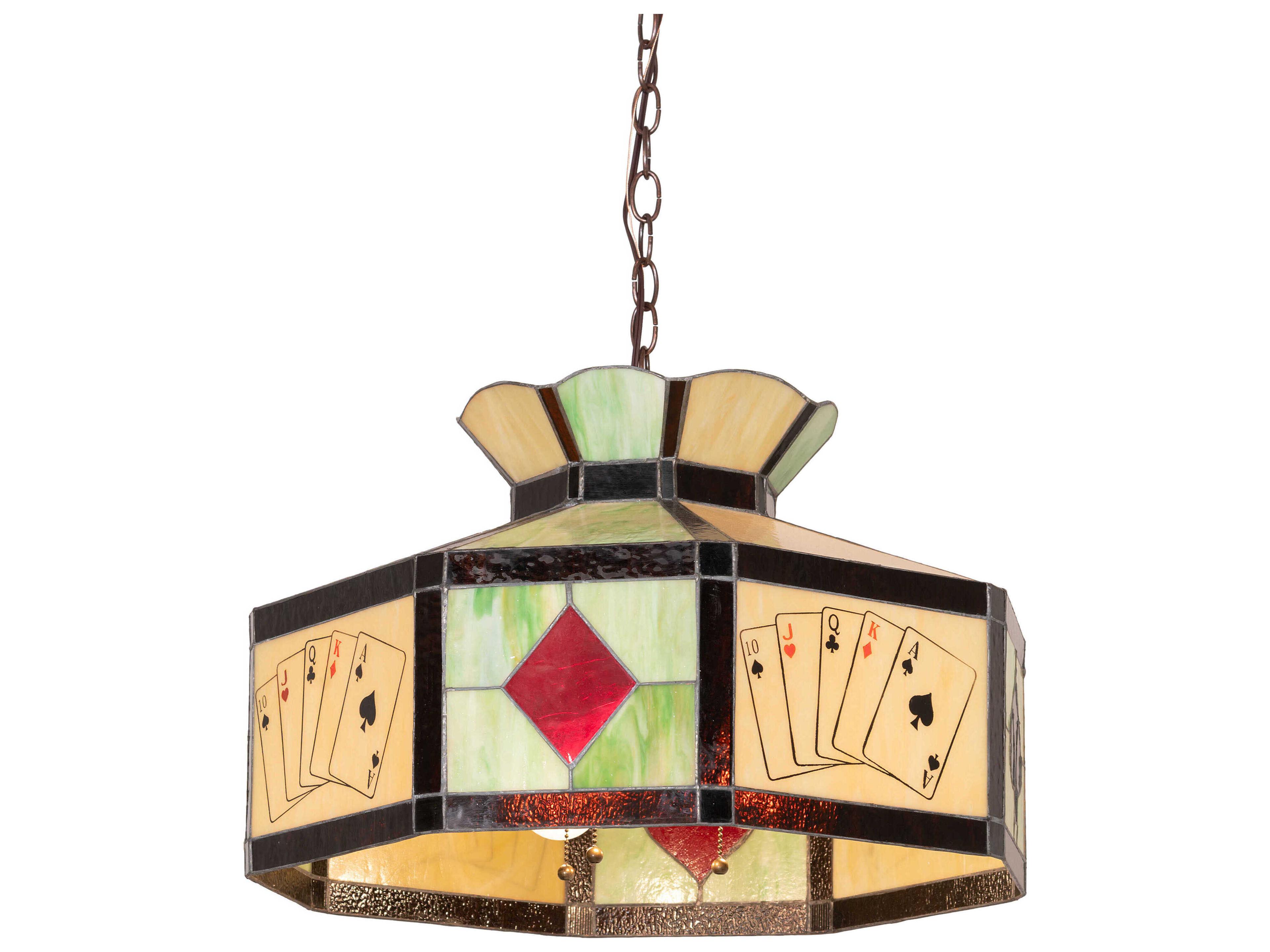 Poker Face 3-Light Off White Traditional Pendant