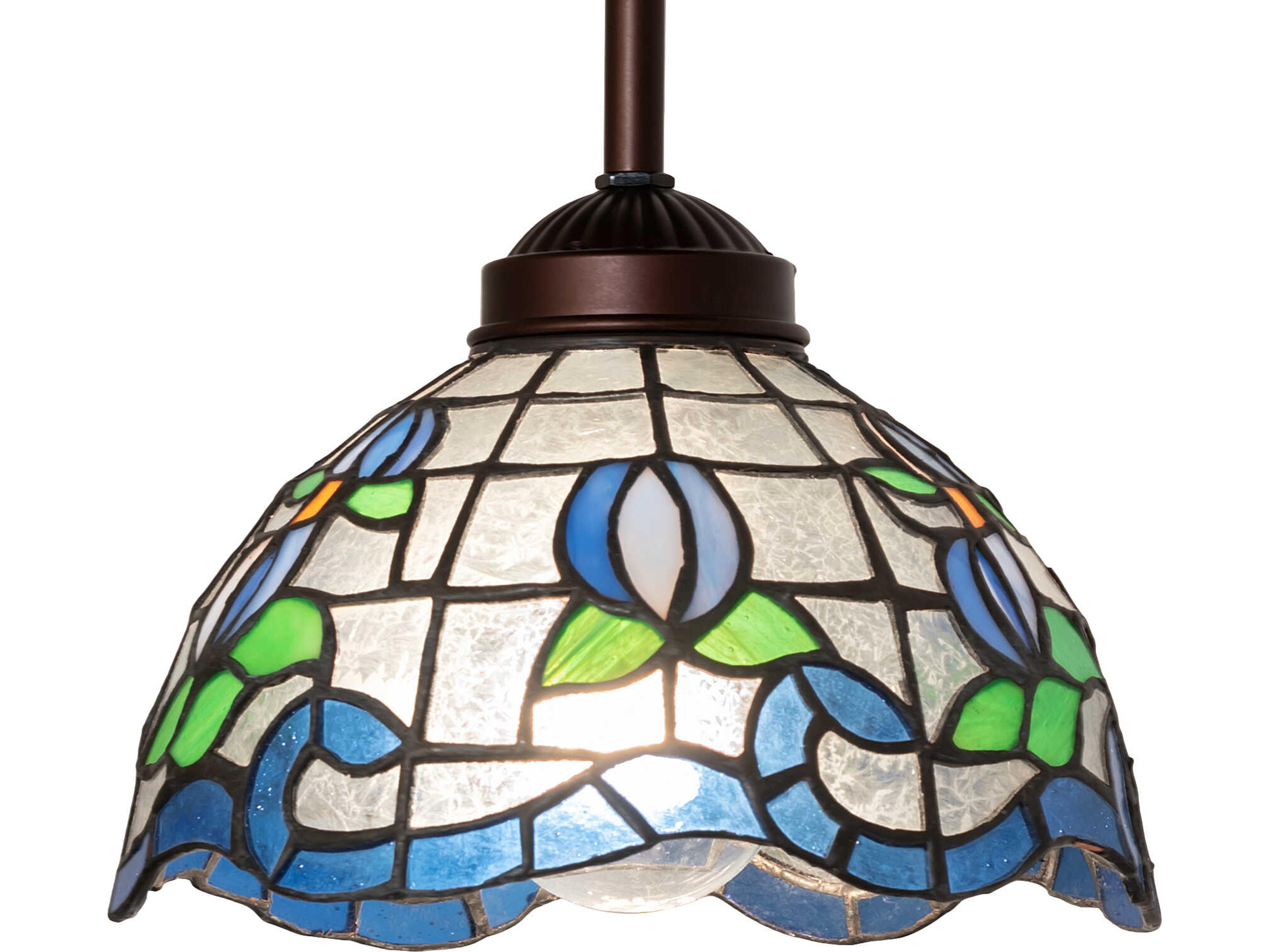 Roseborder 1-Light Bronze Traditional Mini Pendant