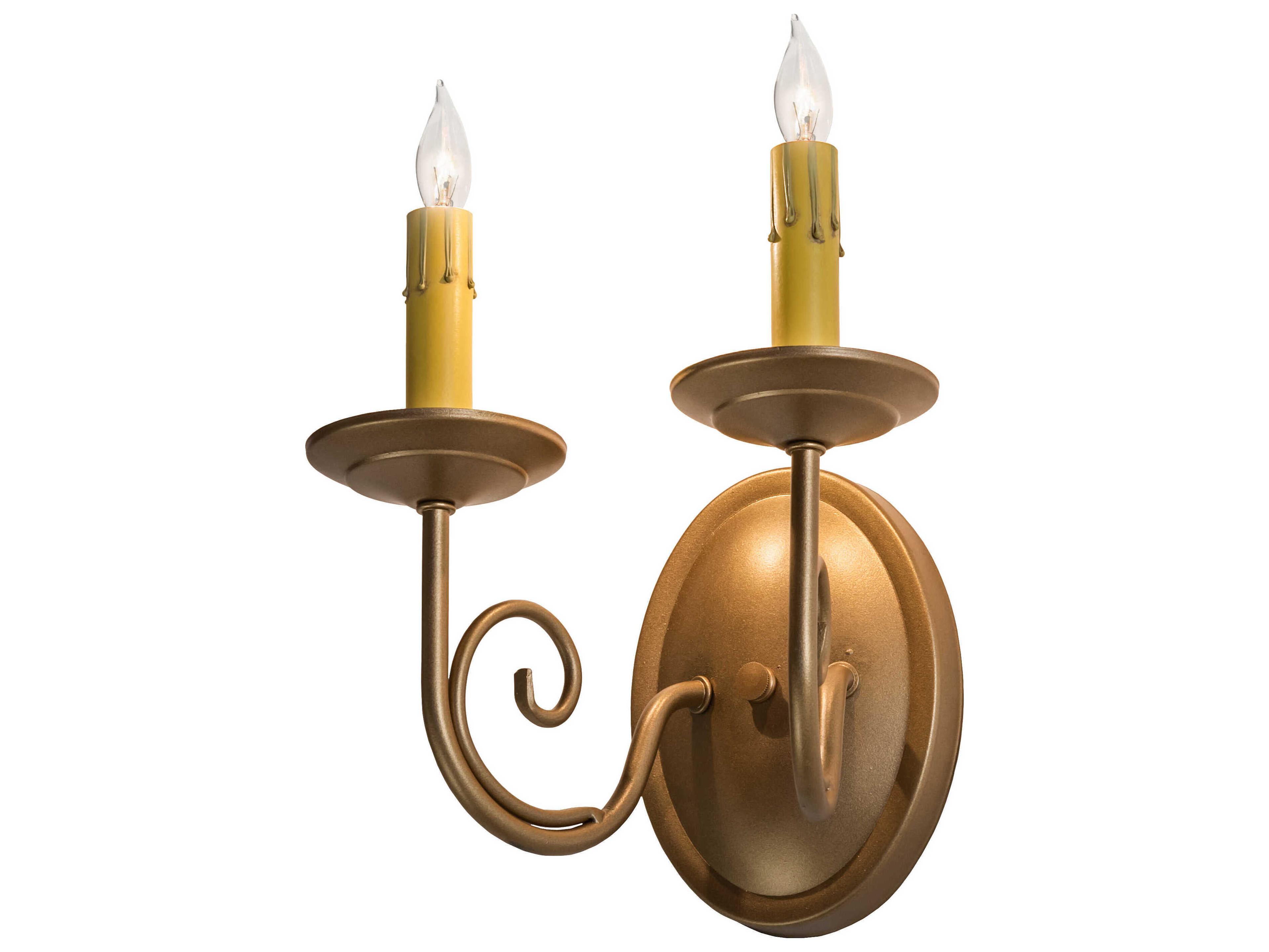 Jenna 2-Light Gold Wall Sconce