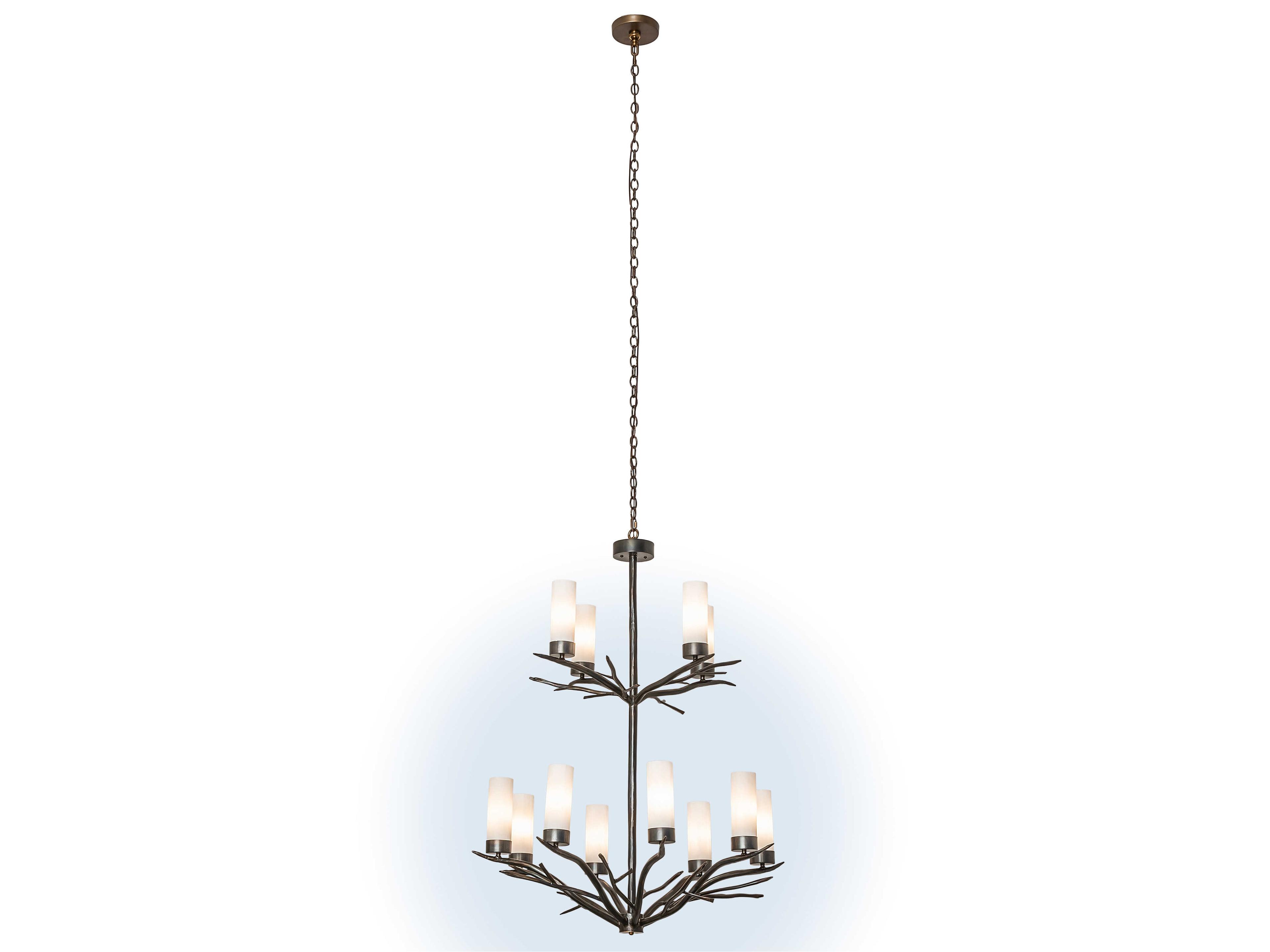 Winter Solstice 12-Light Steel LED Candelabra Cylinder Tiered Chandelier