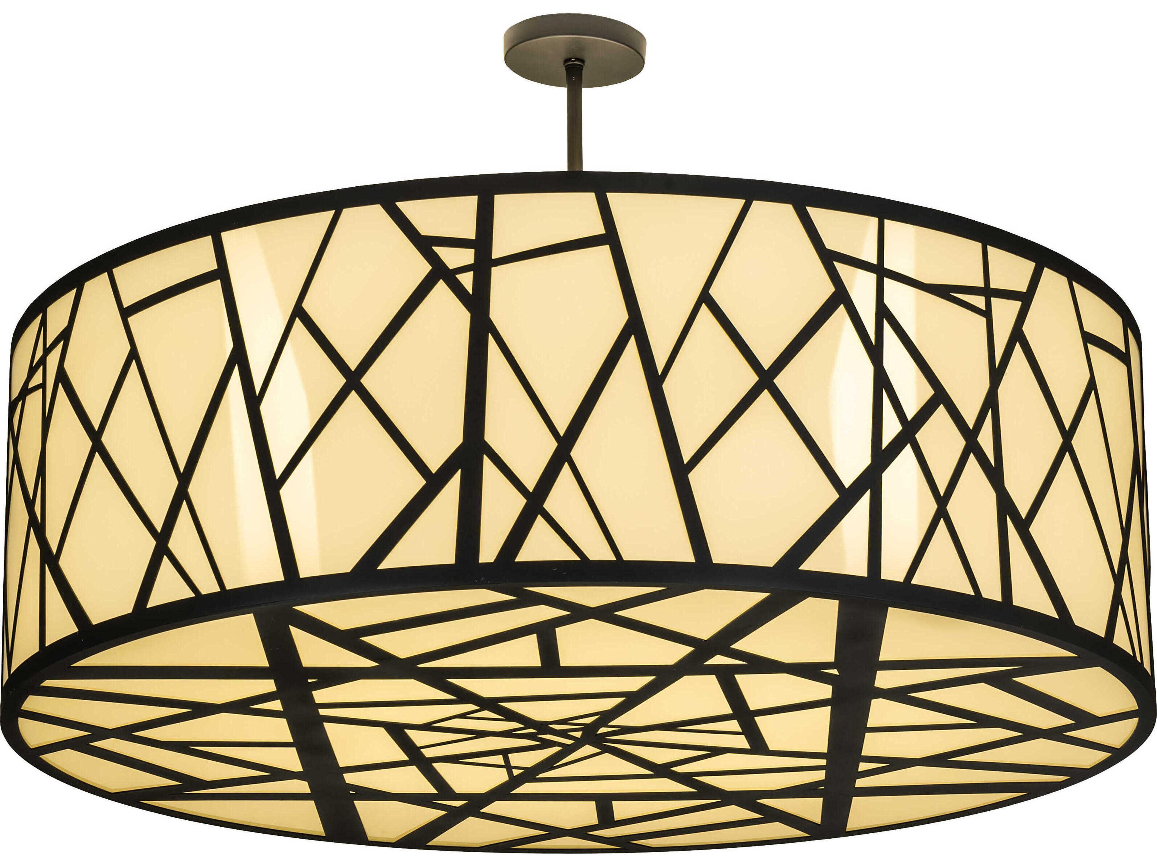 Cilindro 8-Light Wrought Iron Black Drum Geometric Pendant
