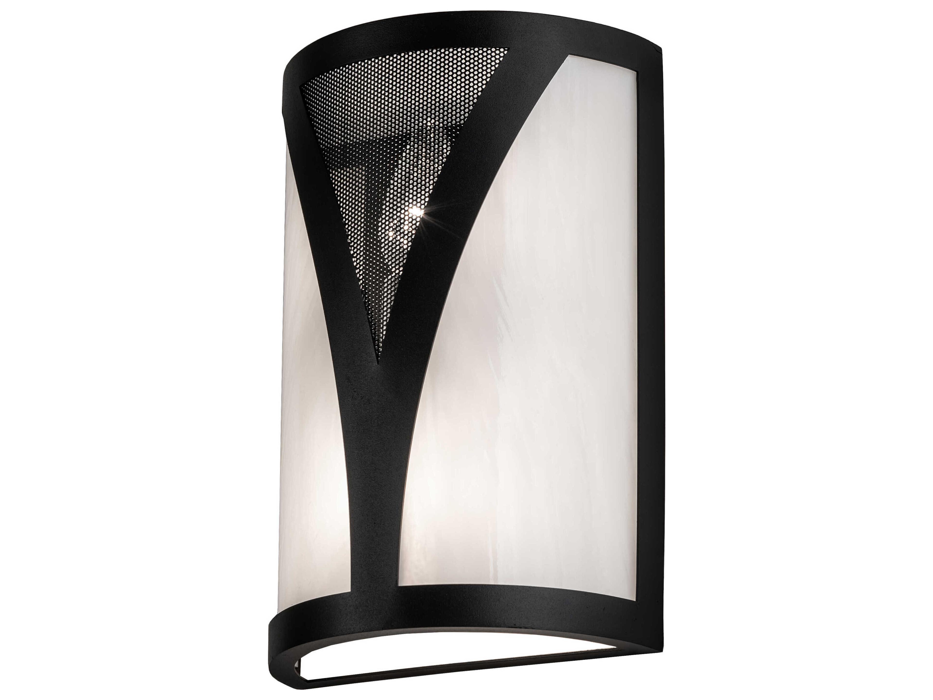 2-Light Black Glass LED Wall Sconce