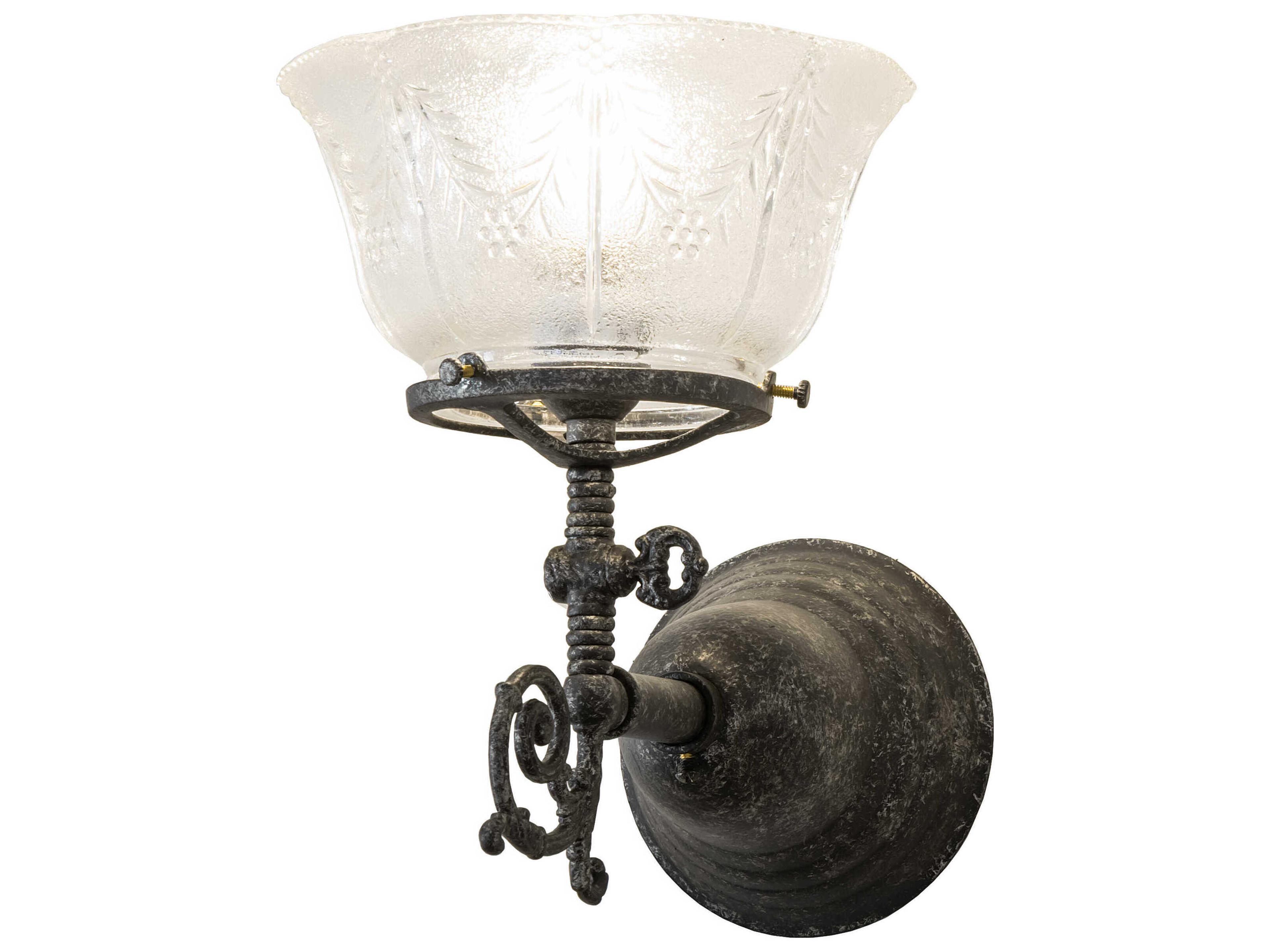 Revival Gas And Electric 1-Light Pewter Antique Clear Glass Wall Sconce