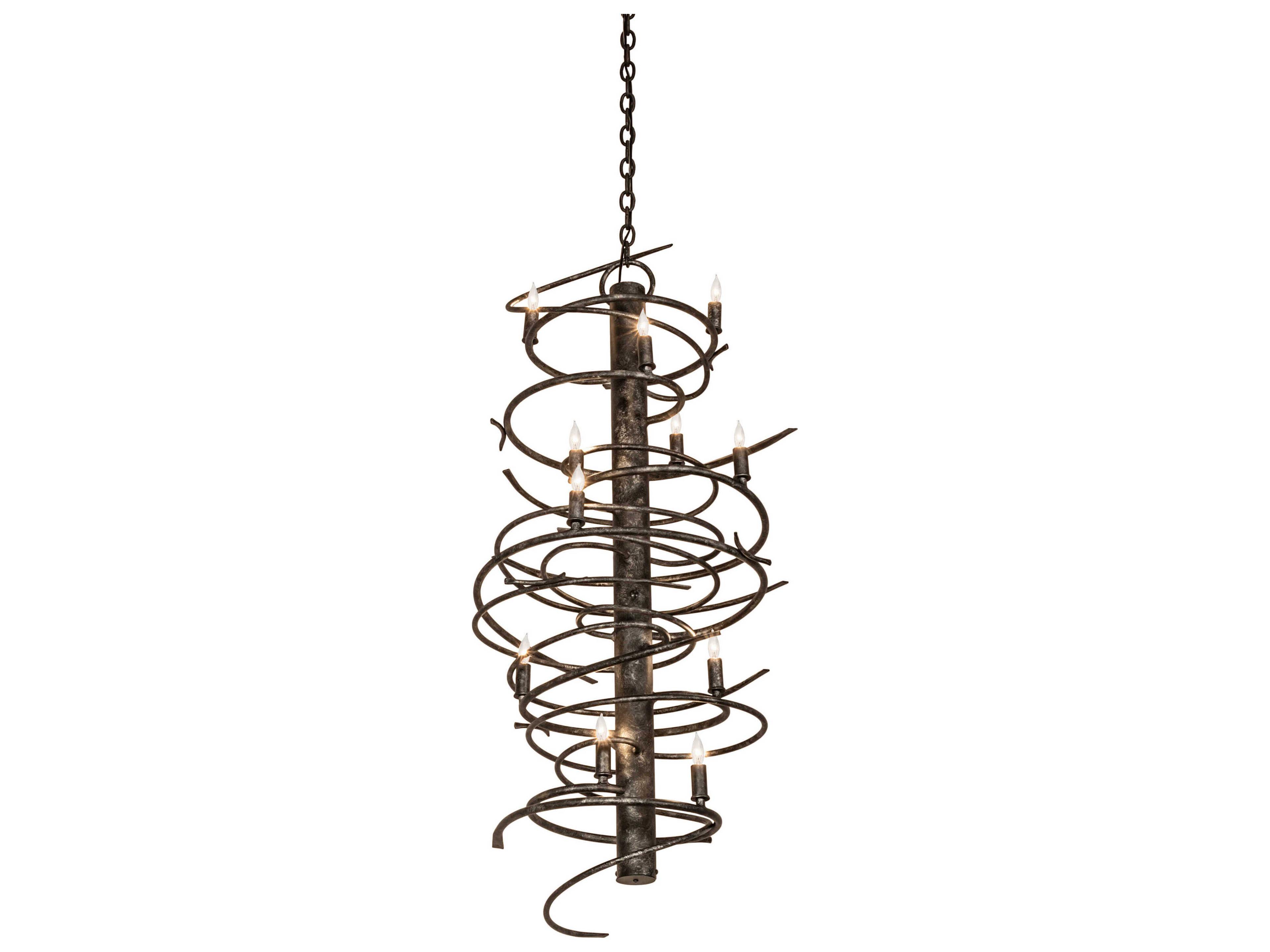 Cyclone 12-Light Steel Glass Chandelier