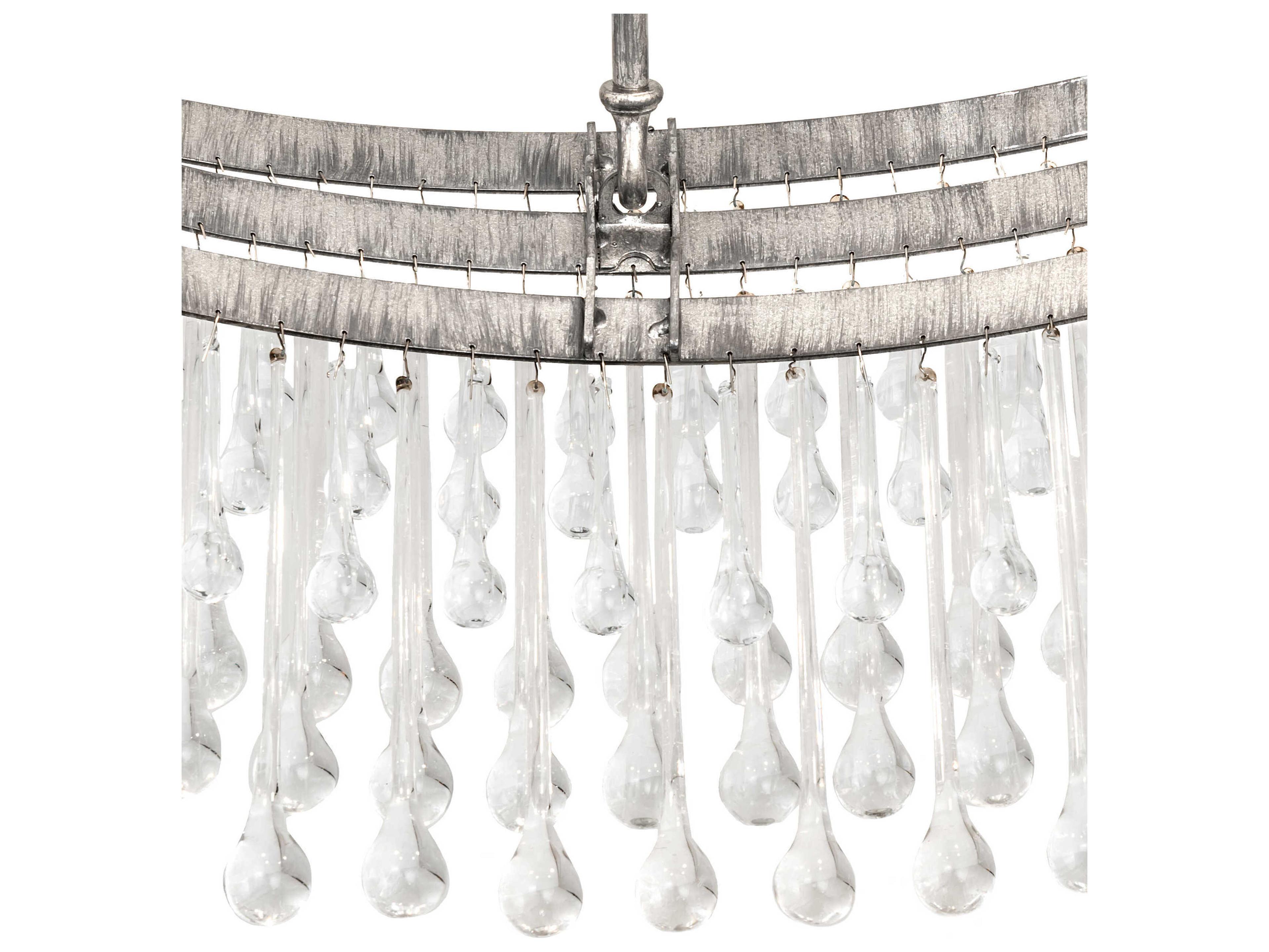 Meyda 4-Light Silver Glass Round Semi Flush Mount