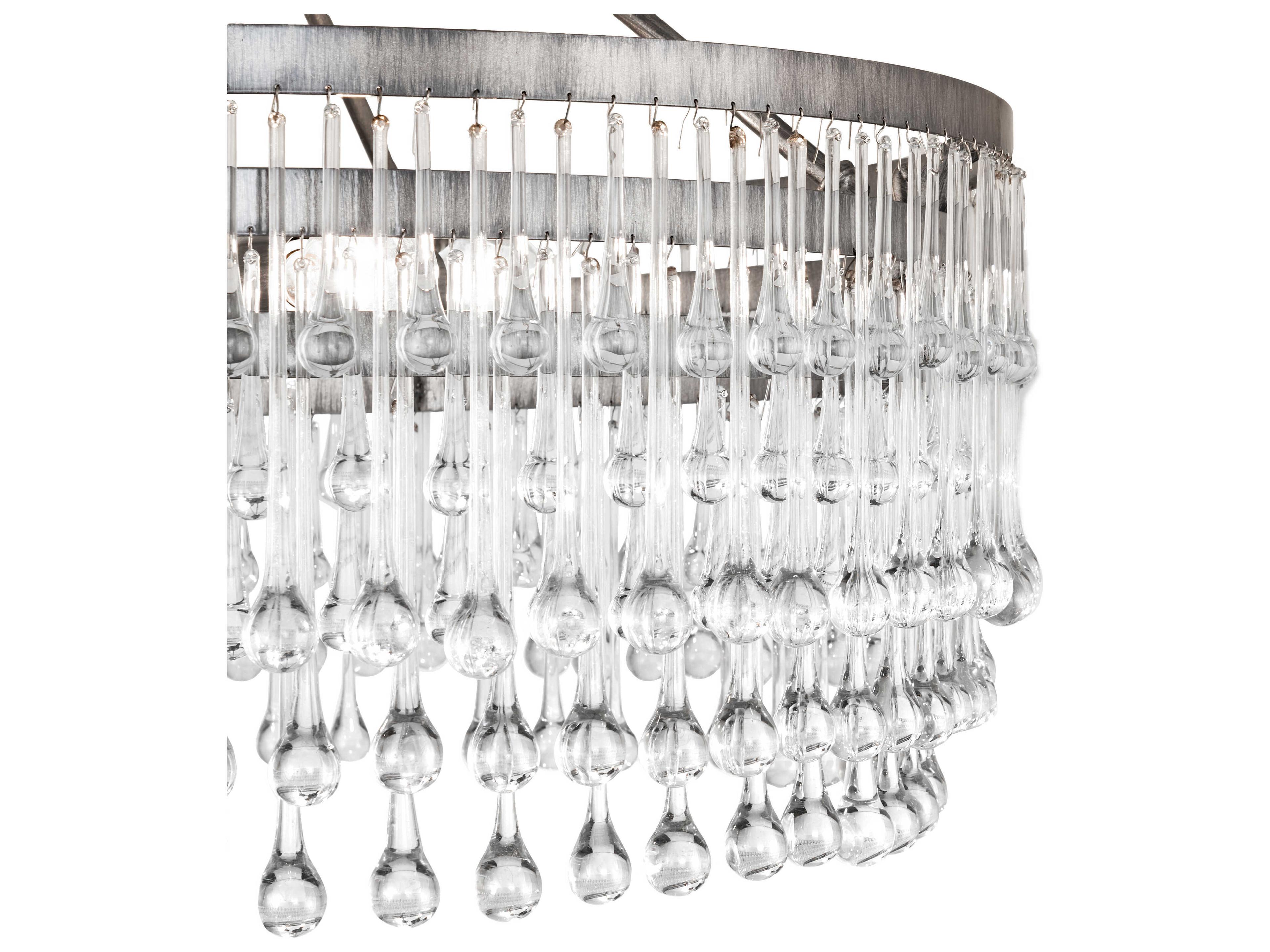 Meyda 4-Light Silver Glass Round Semi Flush Mount