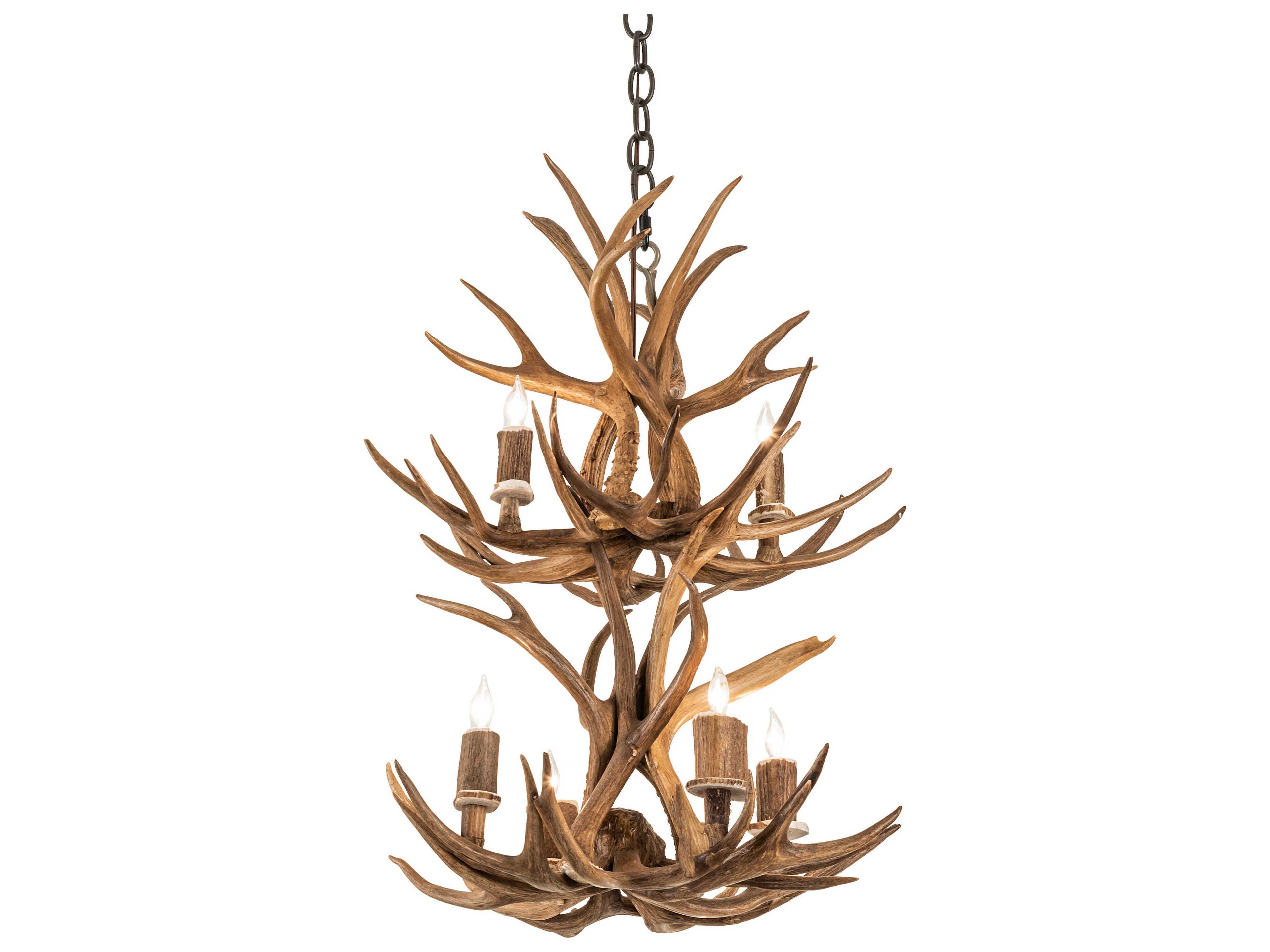 Antlers 6-Light Antique Copper Chandelier