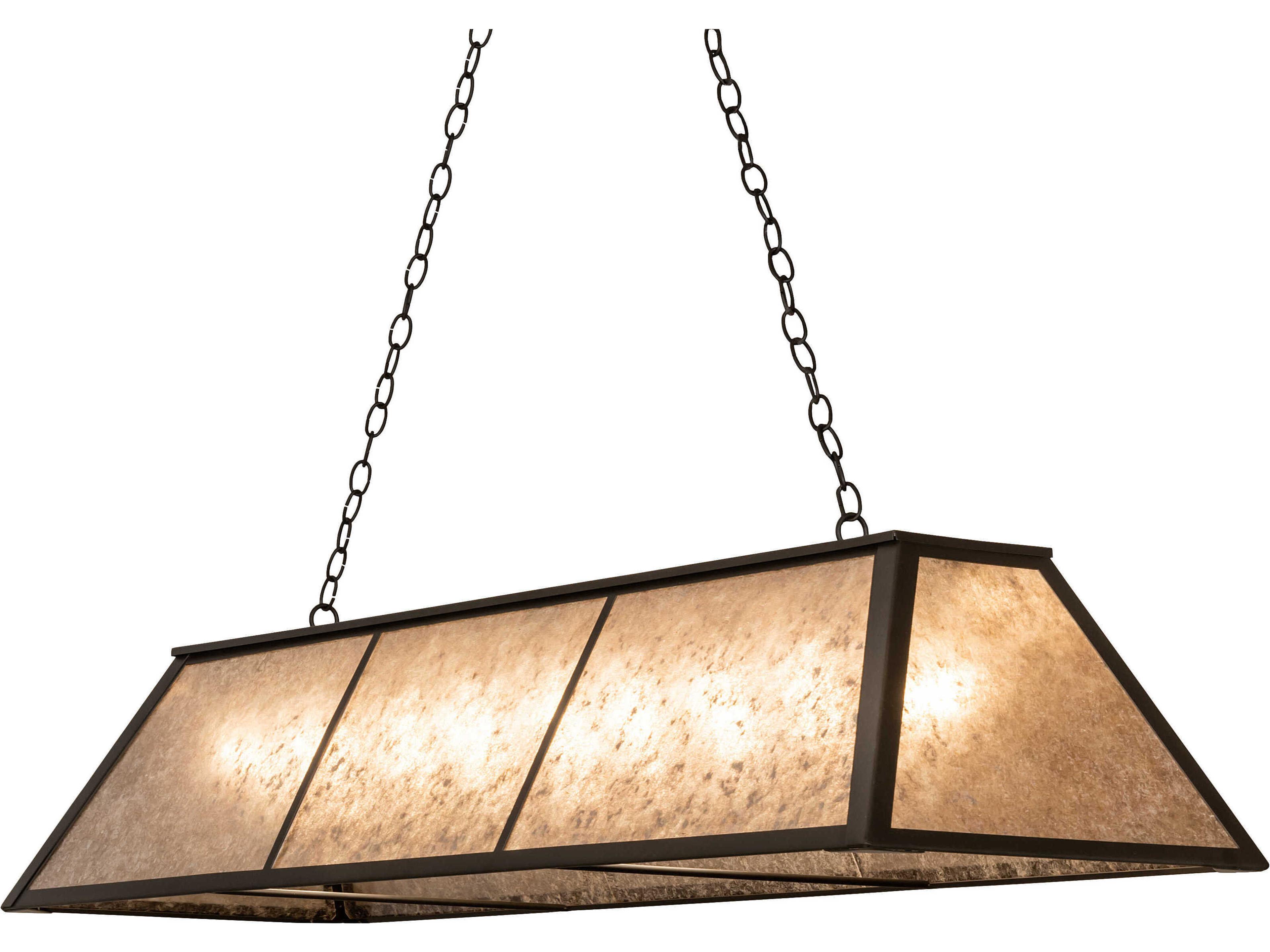 Tri-panel 9-Light Oil Rubbed Bronze Glass Island Pendant
