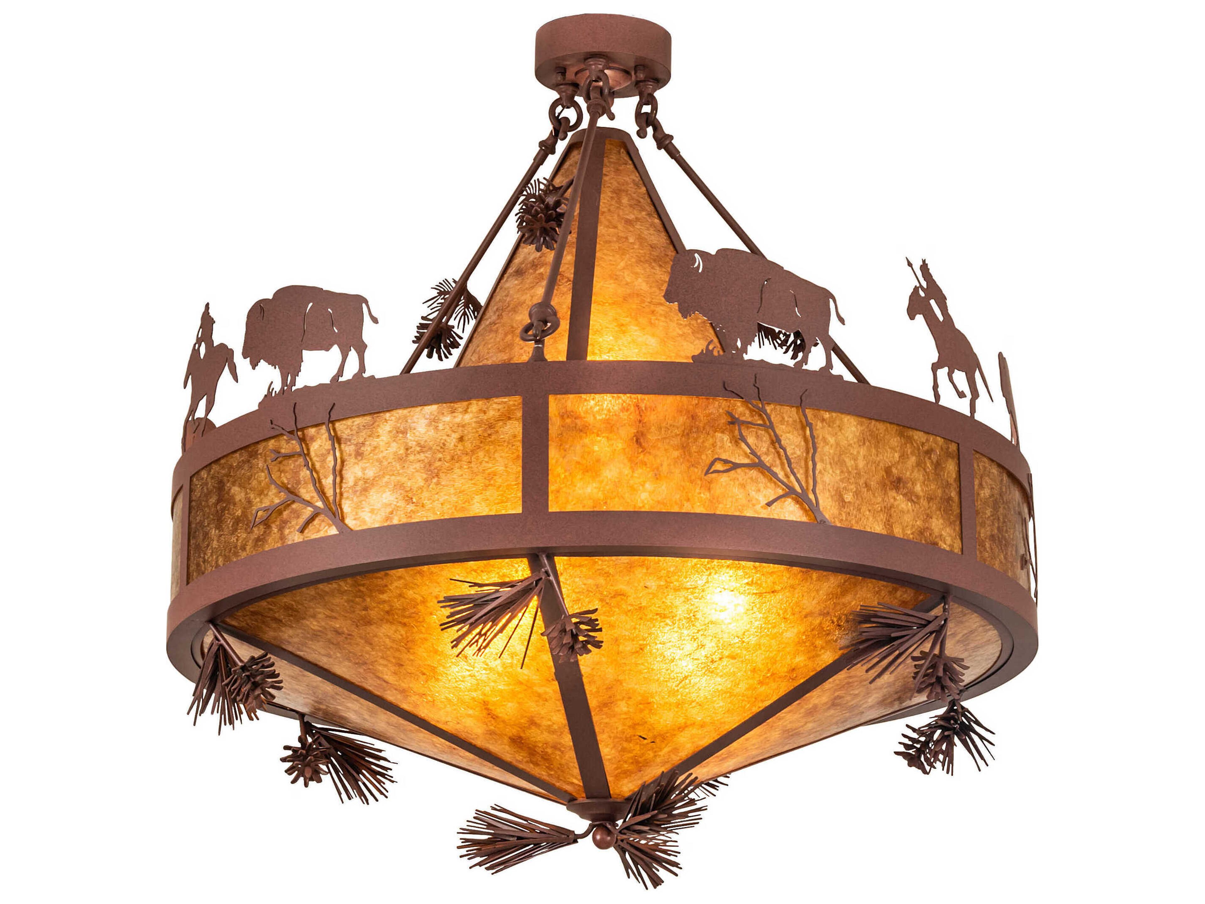 Meyda 5-Light Steel Glass Pendant