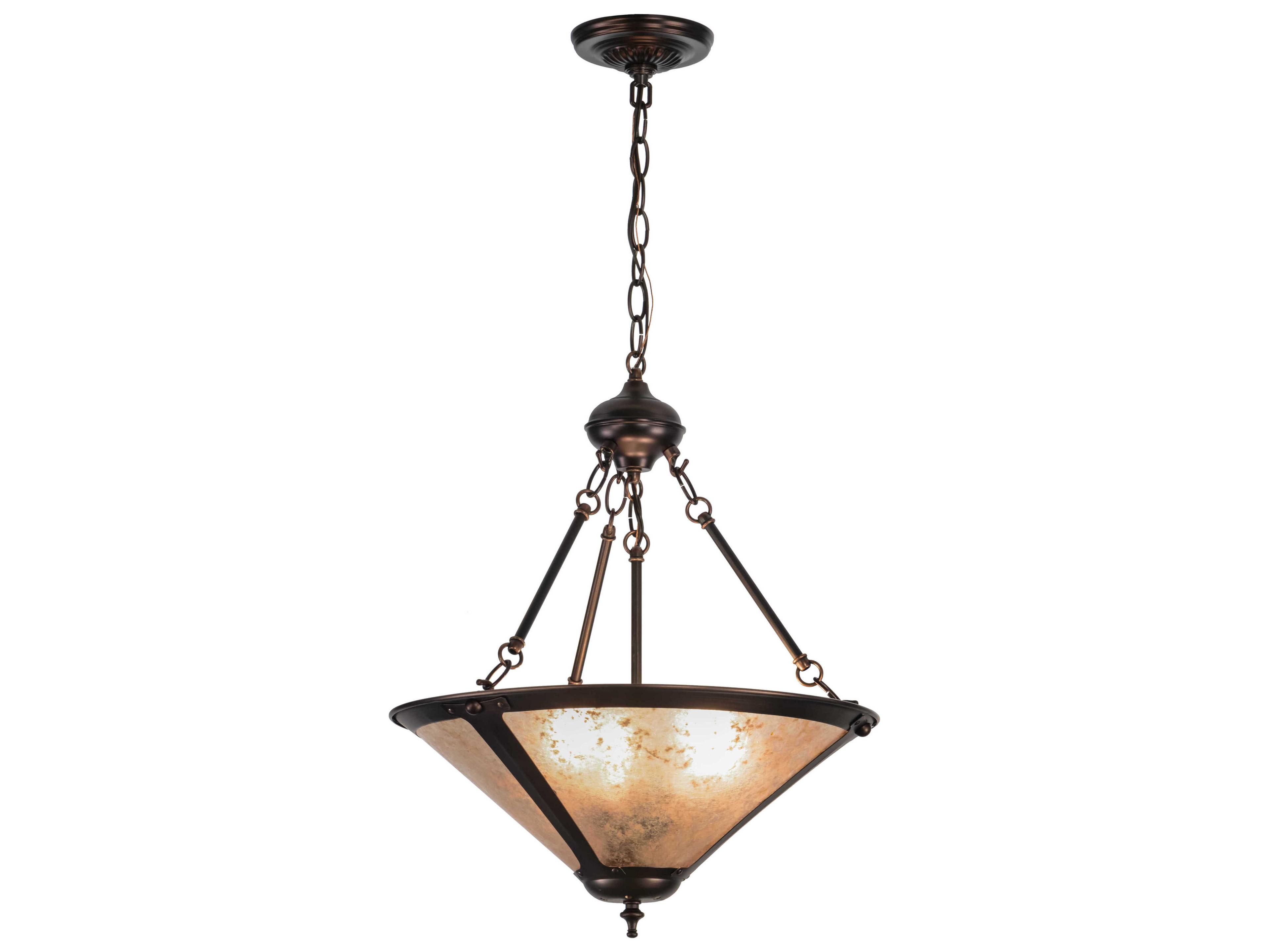 Sutter 3-Light Mahogany Bronze Glass Pendant