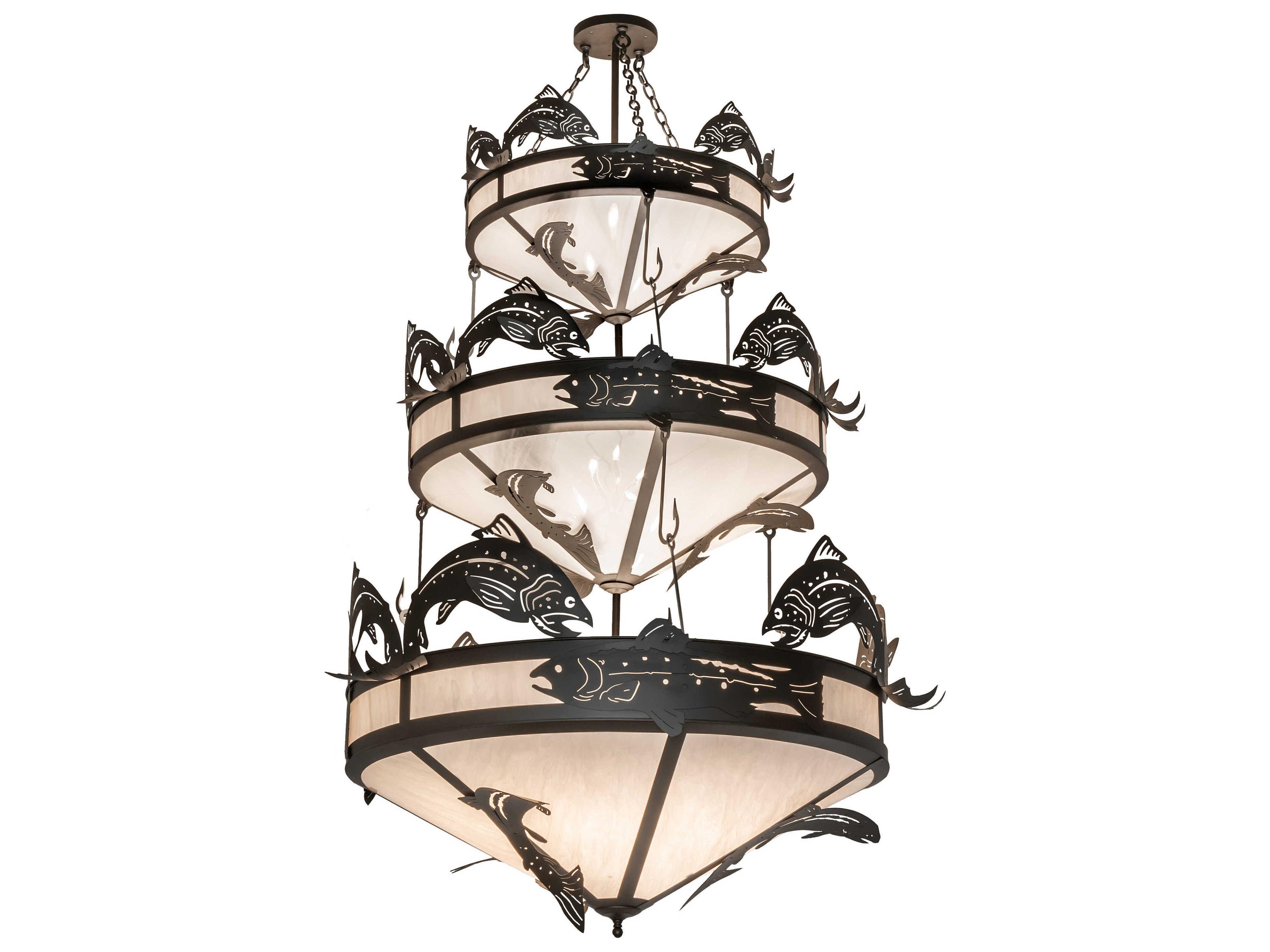 Catch Of The Day 18-Light8-Light Black Tiered Chandelier