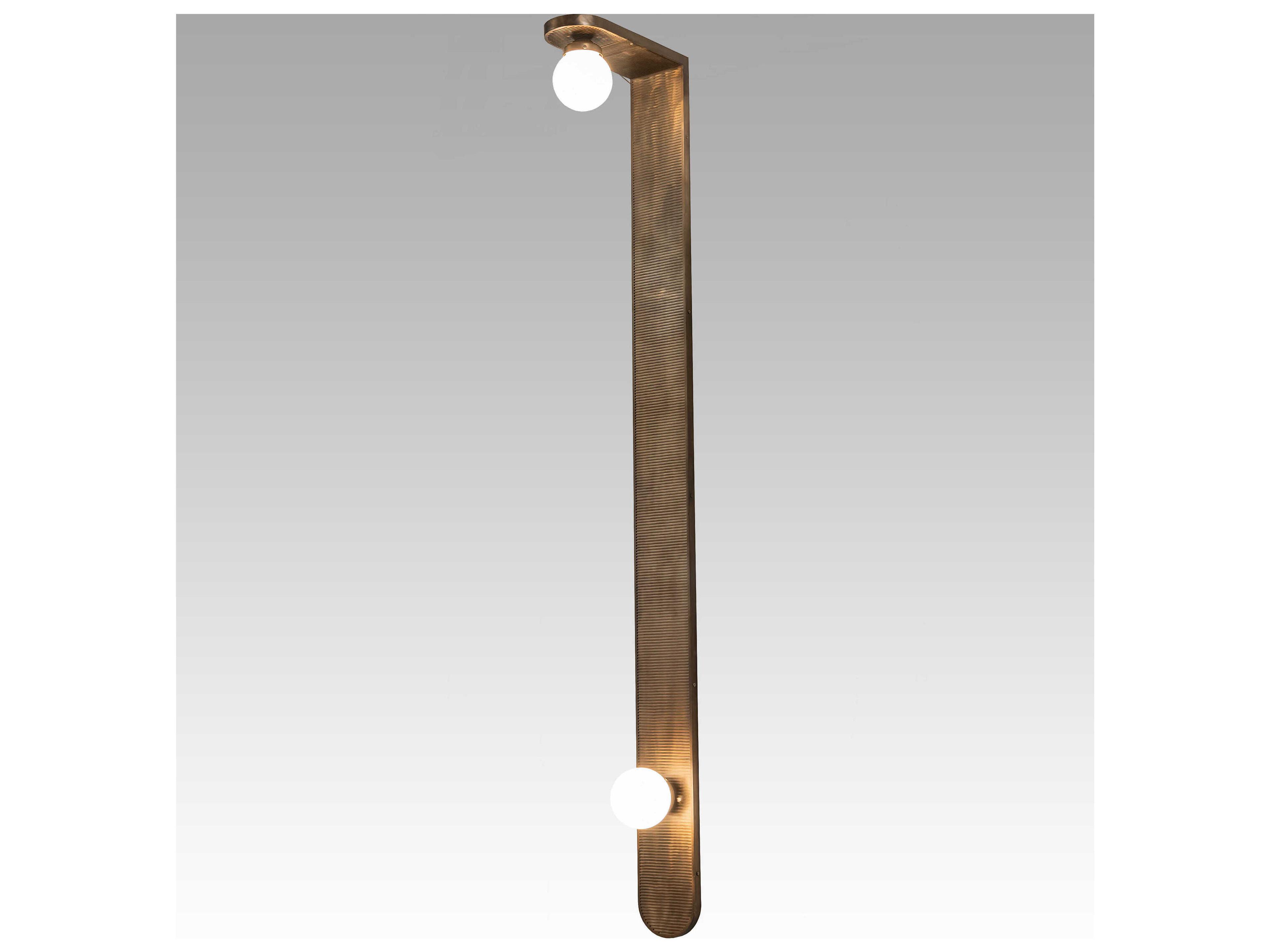 2-Light Antique Copper Glass LED Wall Sconce