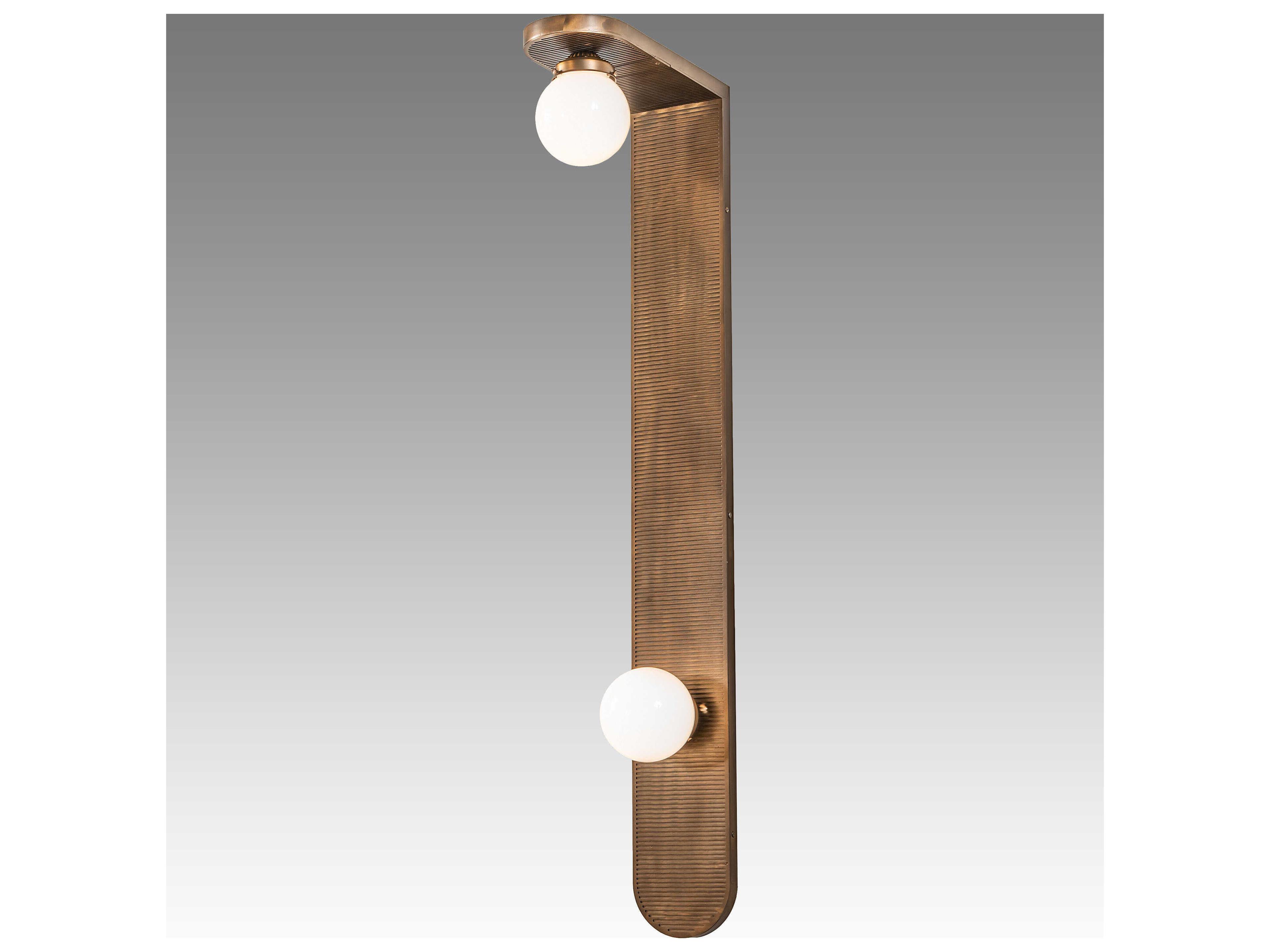 2-Light Antique Copper Glass LED Wall Sconce