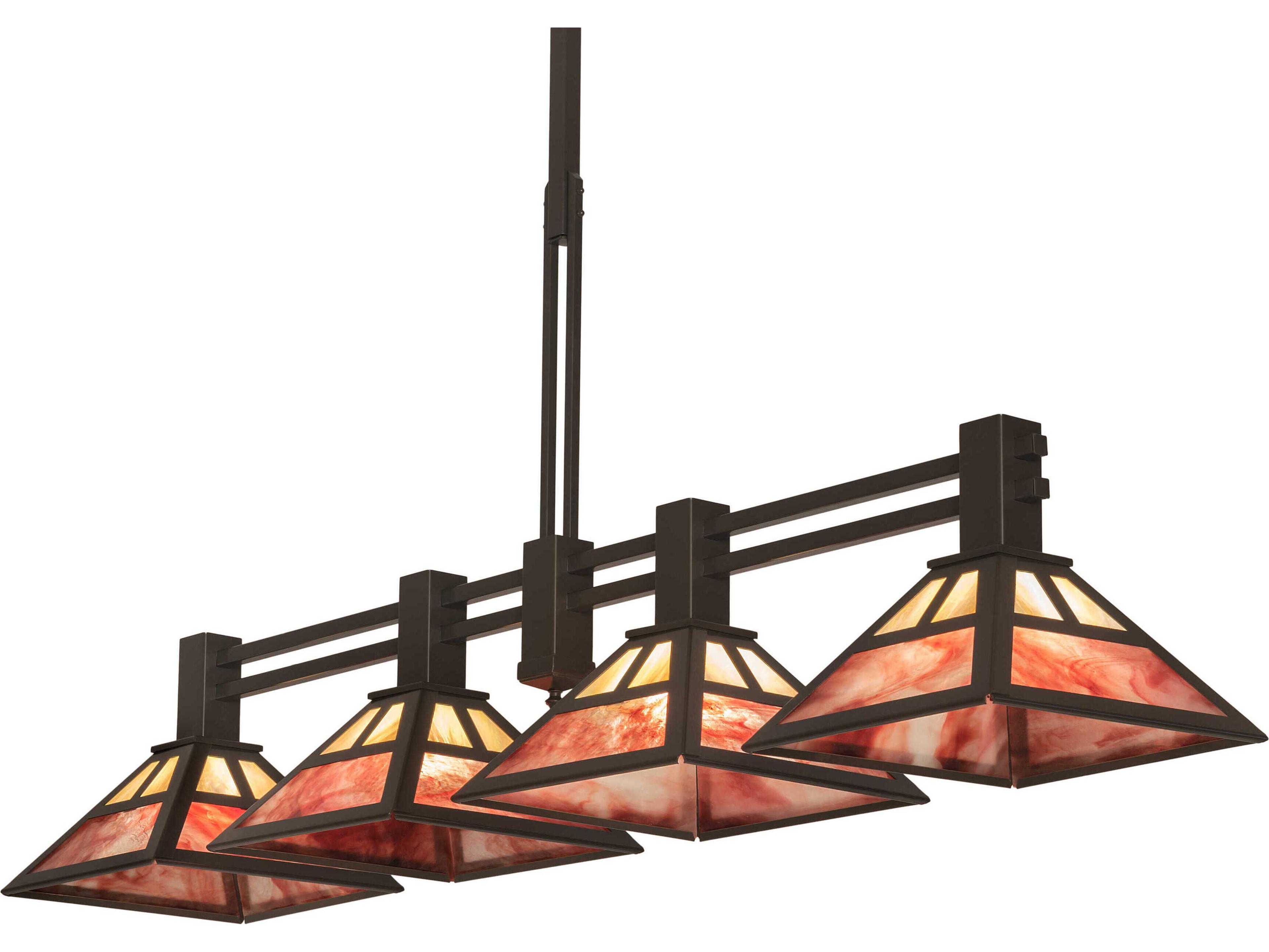 4-Light Steel Glass Island Pendant