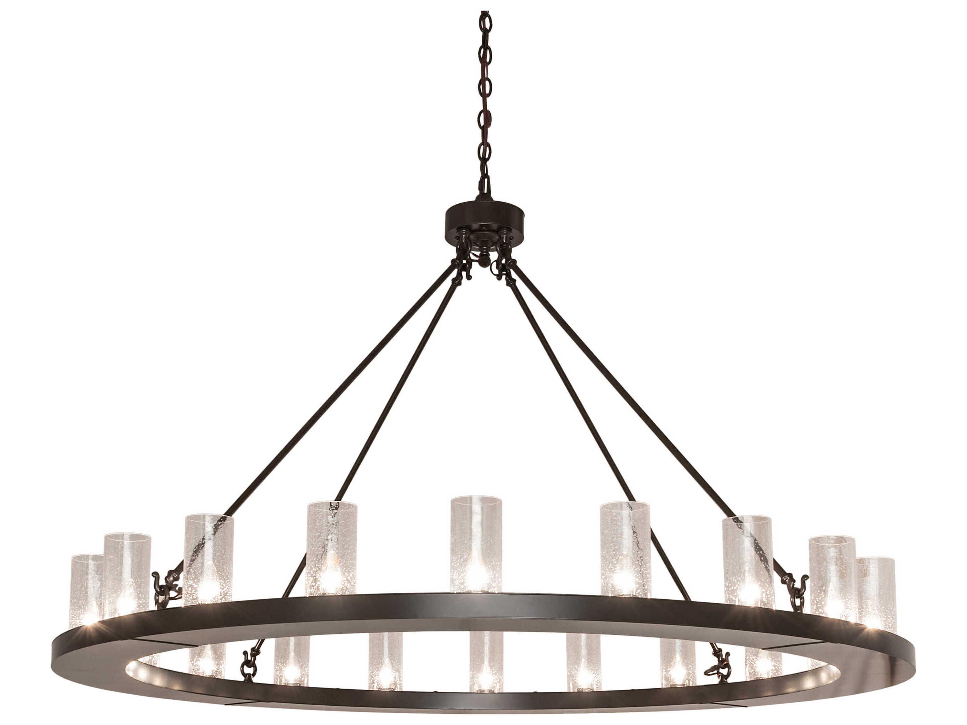 Loxley 20-Light Timeless Bronze Glass Cylinder Chandelier
