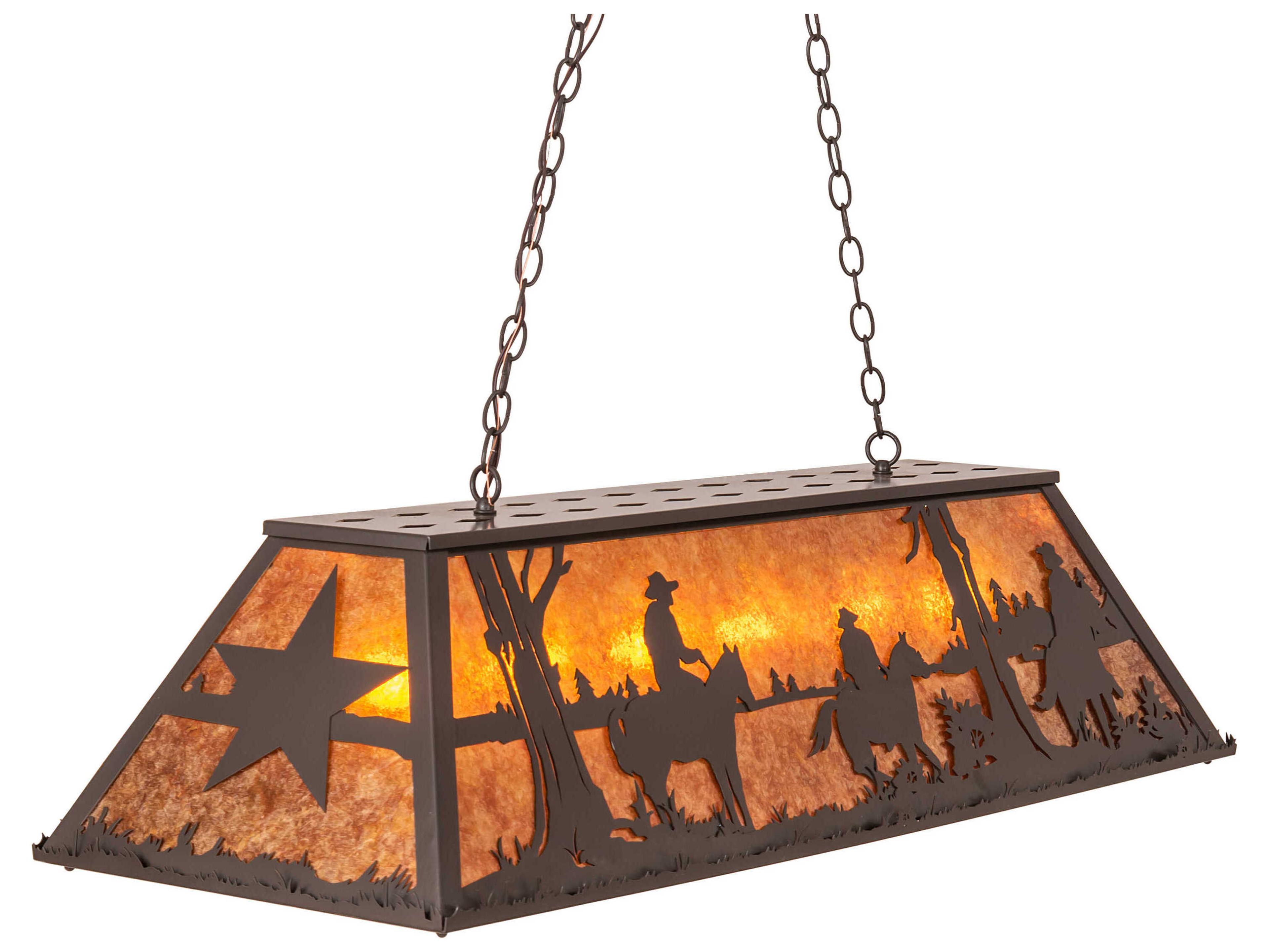 6-Light Timeless Bronze Glass Island Pendant