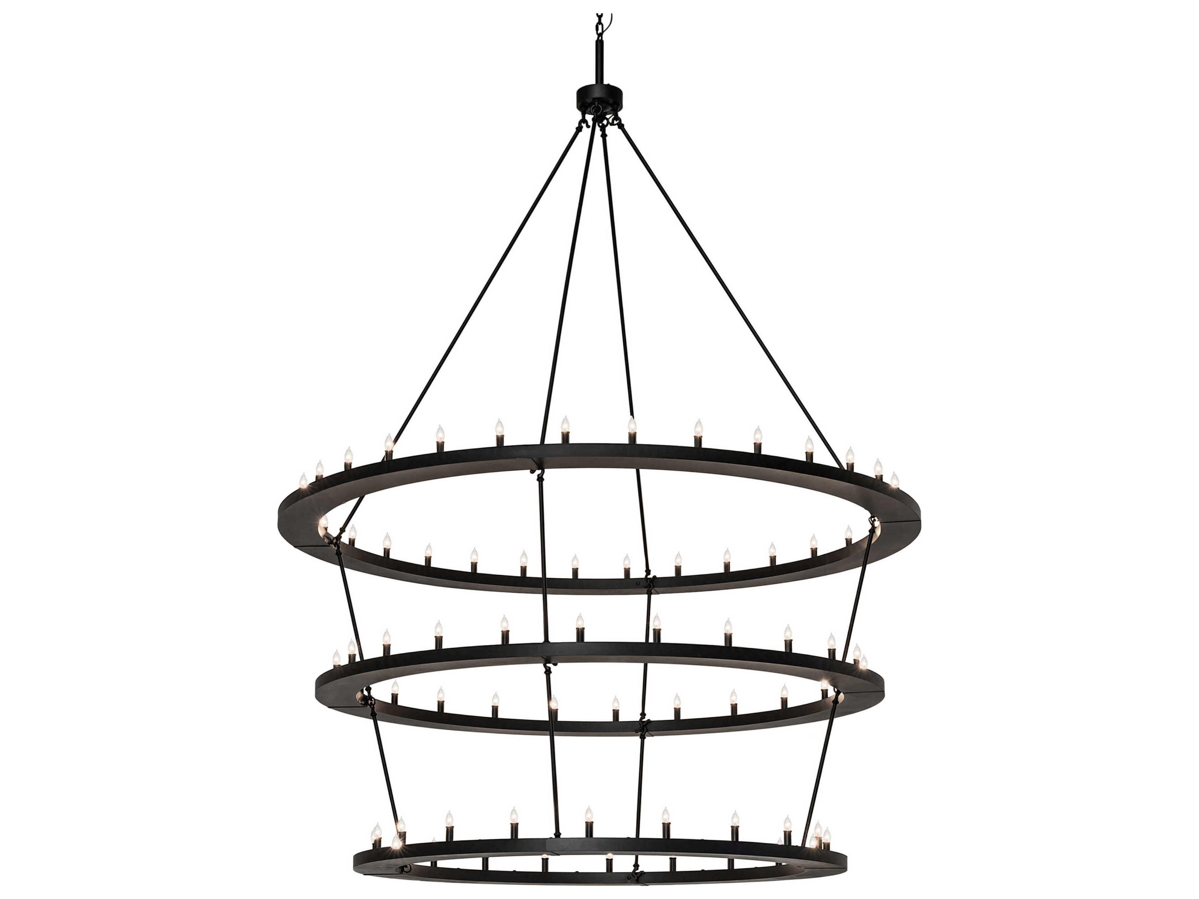 Loxley 76-Light Black Tiered Chandelier