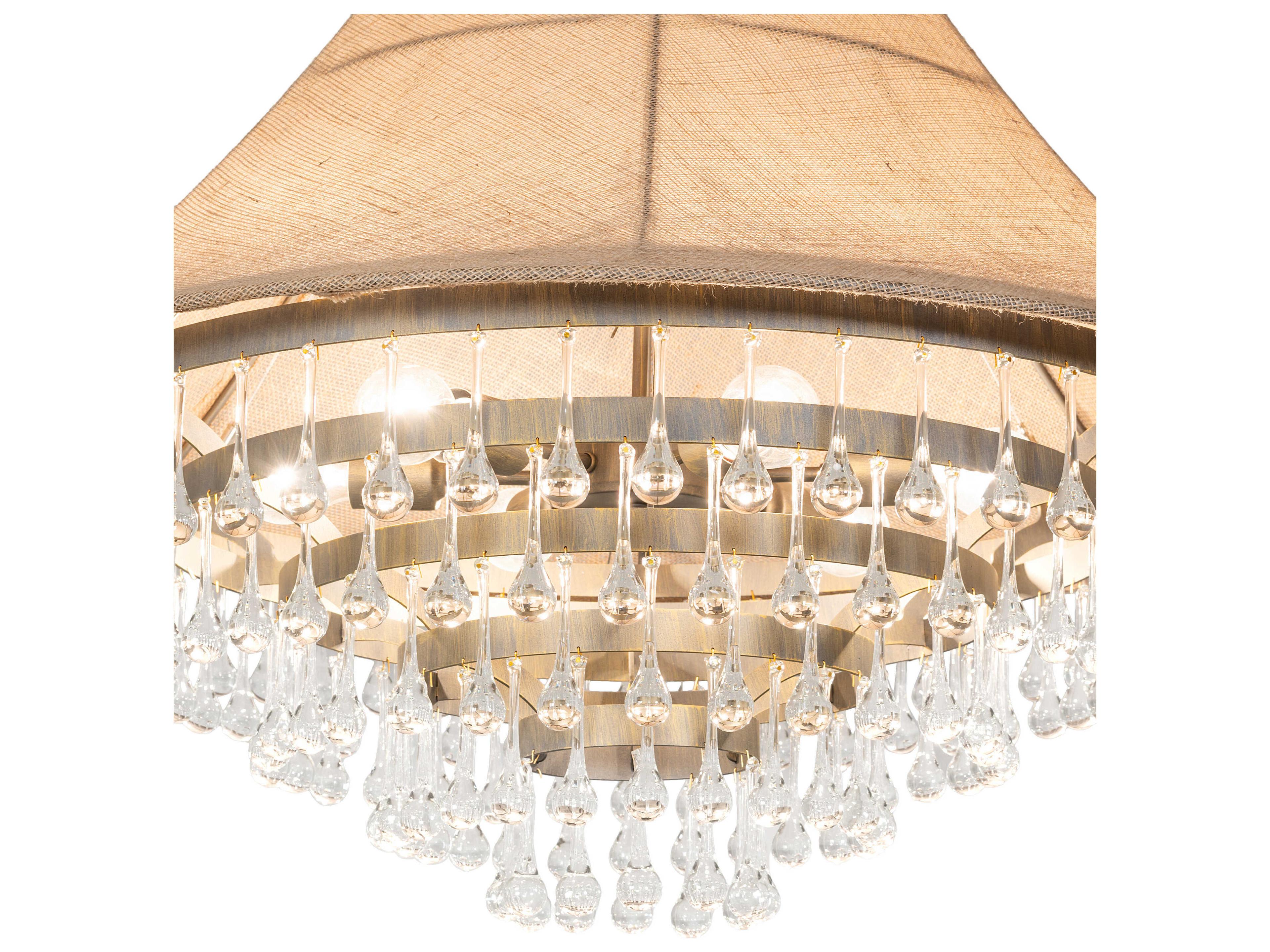 Meyda Mosier 6-Light Antique Brass Crystal Tiered Pendant