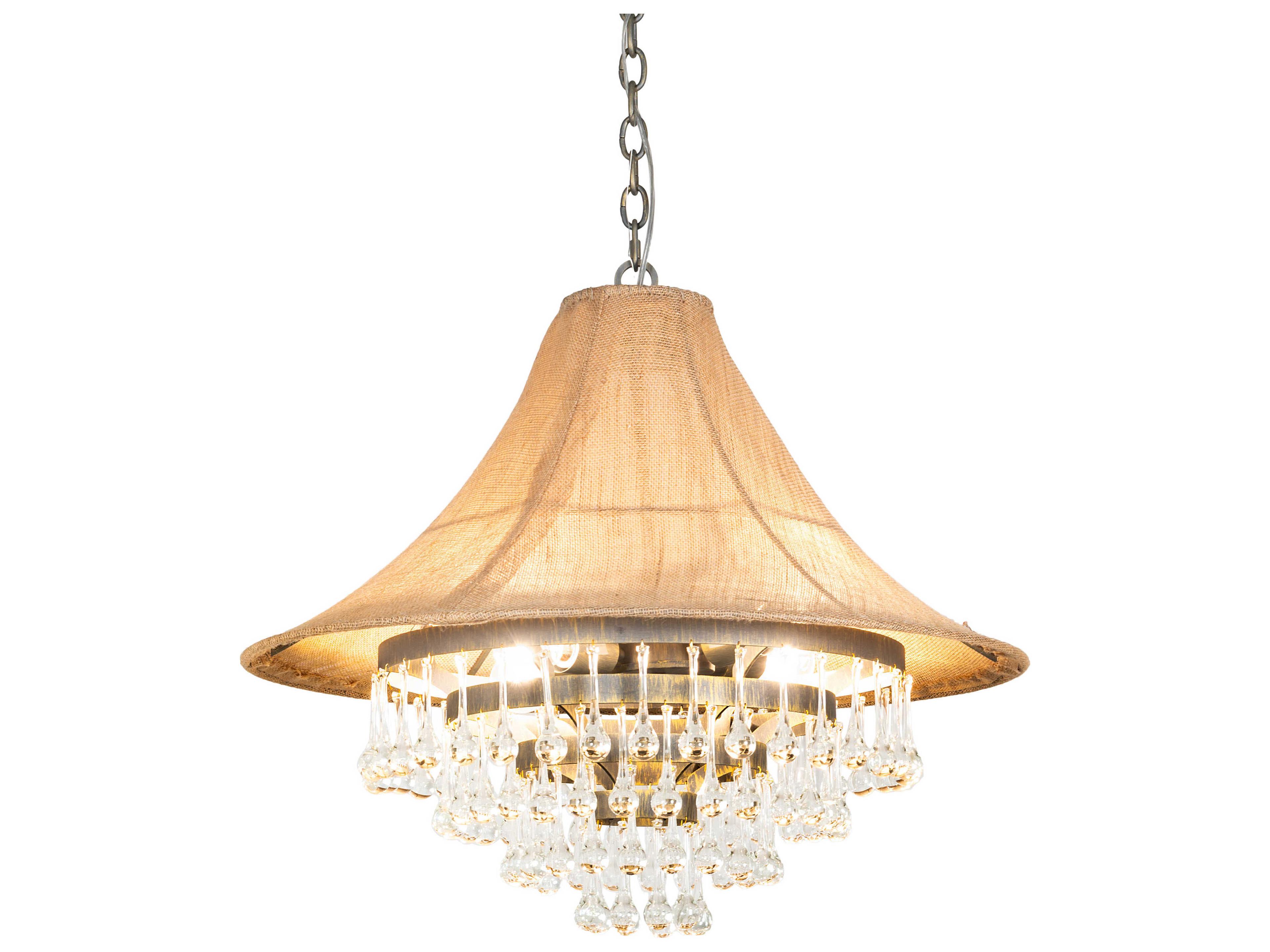 Meyda Mosier 4-Light Antique Brass Crystal Tiered Pendant
