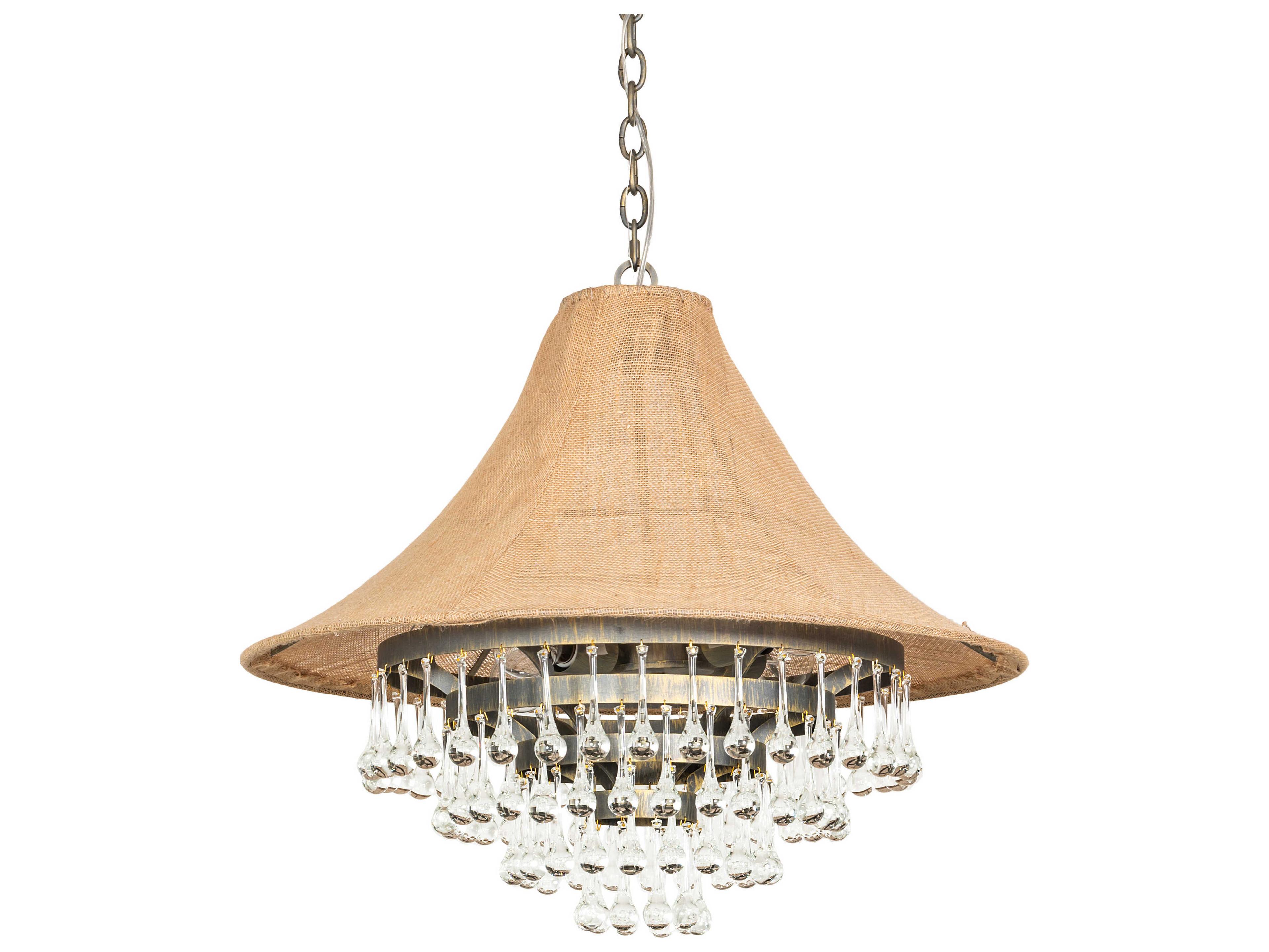 Meyda Mosier 4-Light Antique Brass Crystal Tiered Pendant