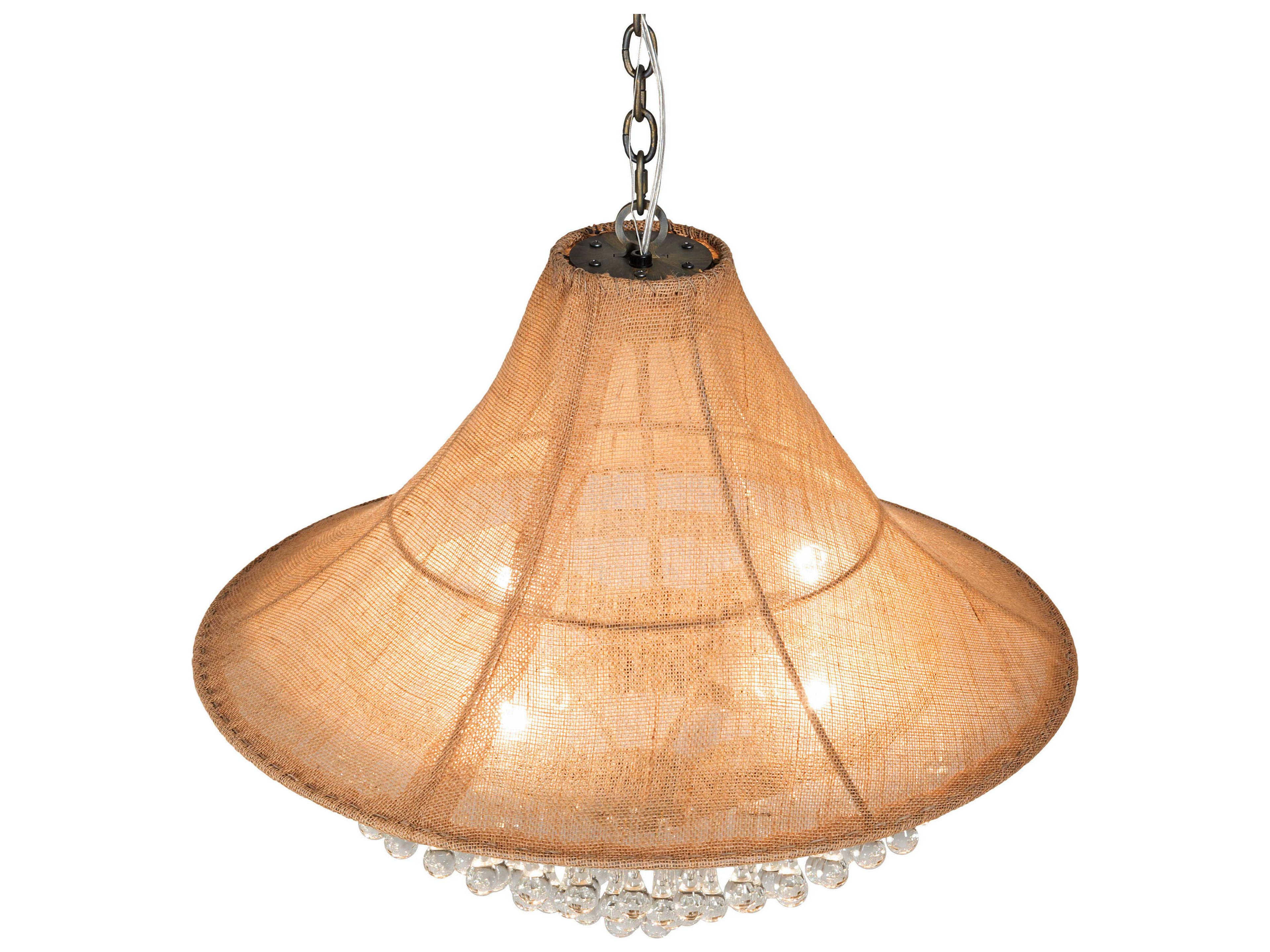 Meyda Mosier 4-Light Antique Brass Crystal Tiered Pendant