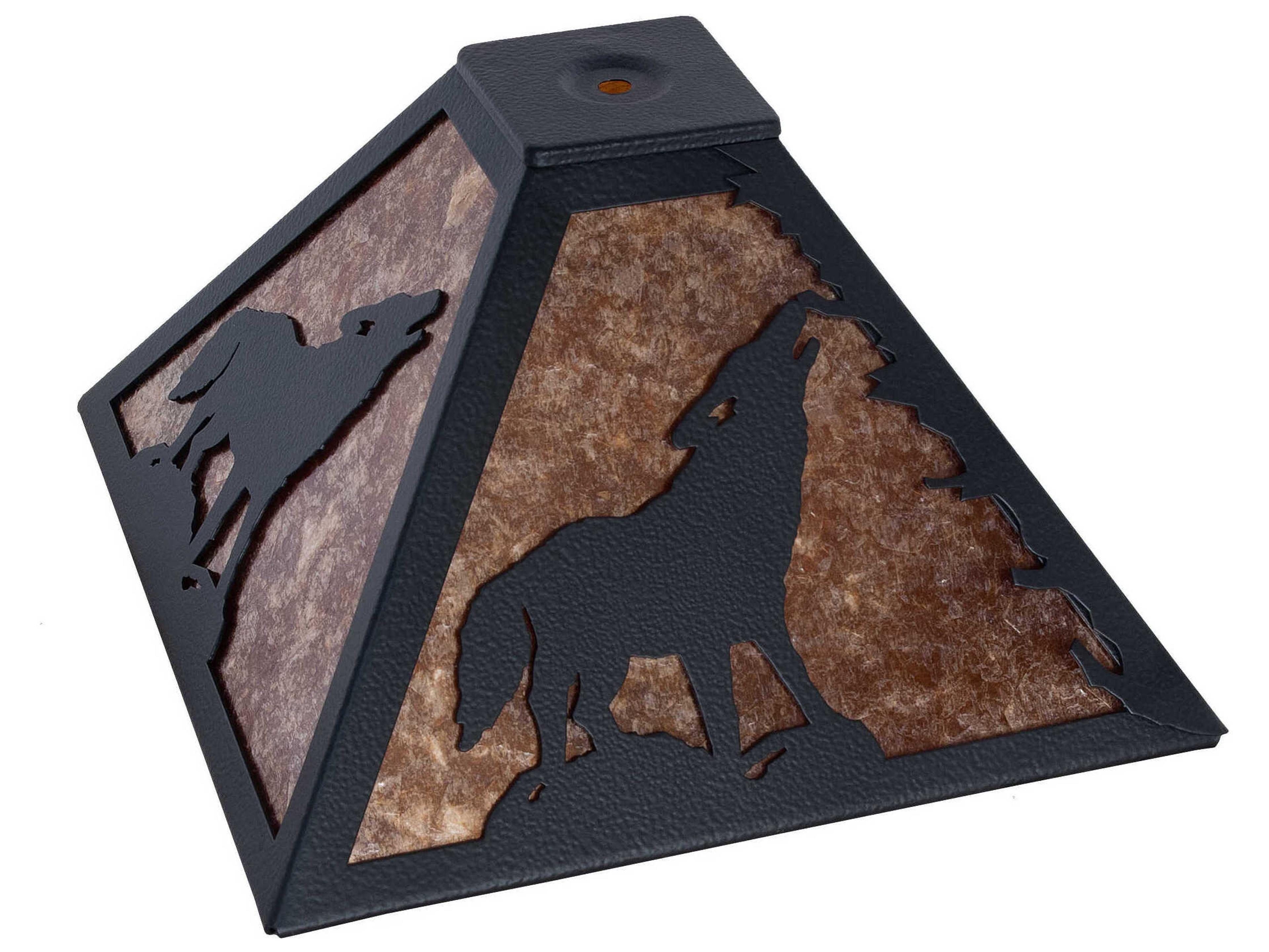 Meyda Wolf at Dawn Black Satin Wrought Iron Shade