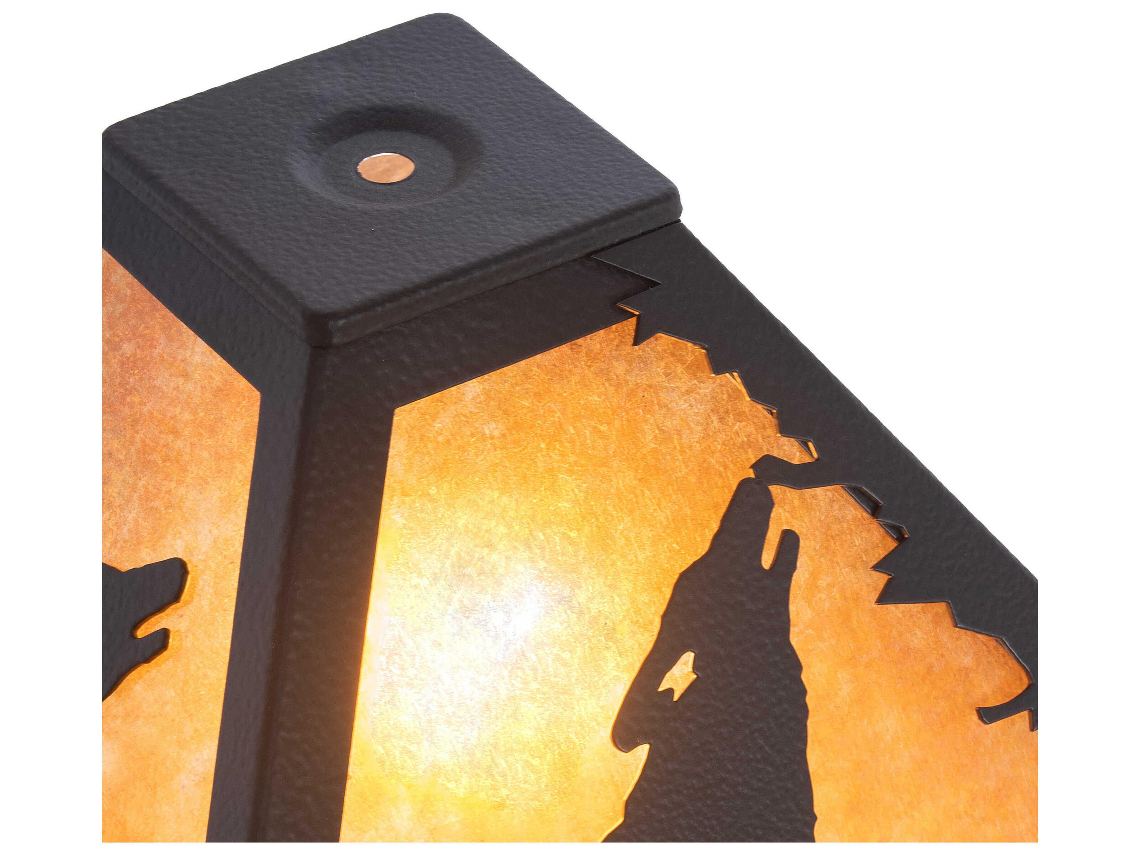 Meyda Wolf at Dawn Black Satin Wrought Iron Shade