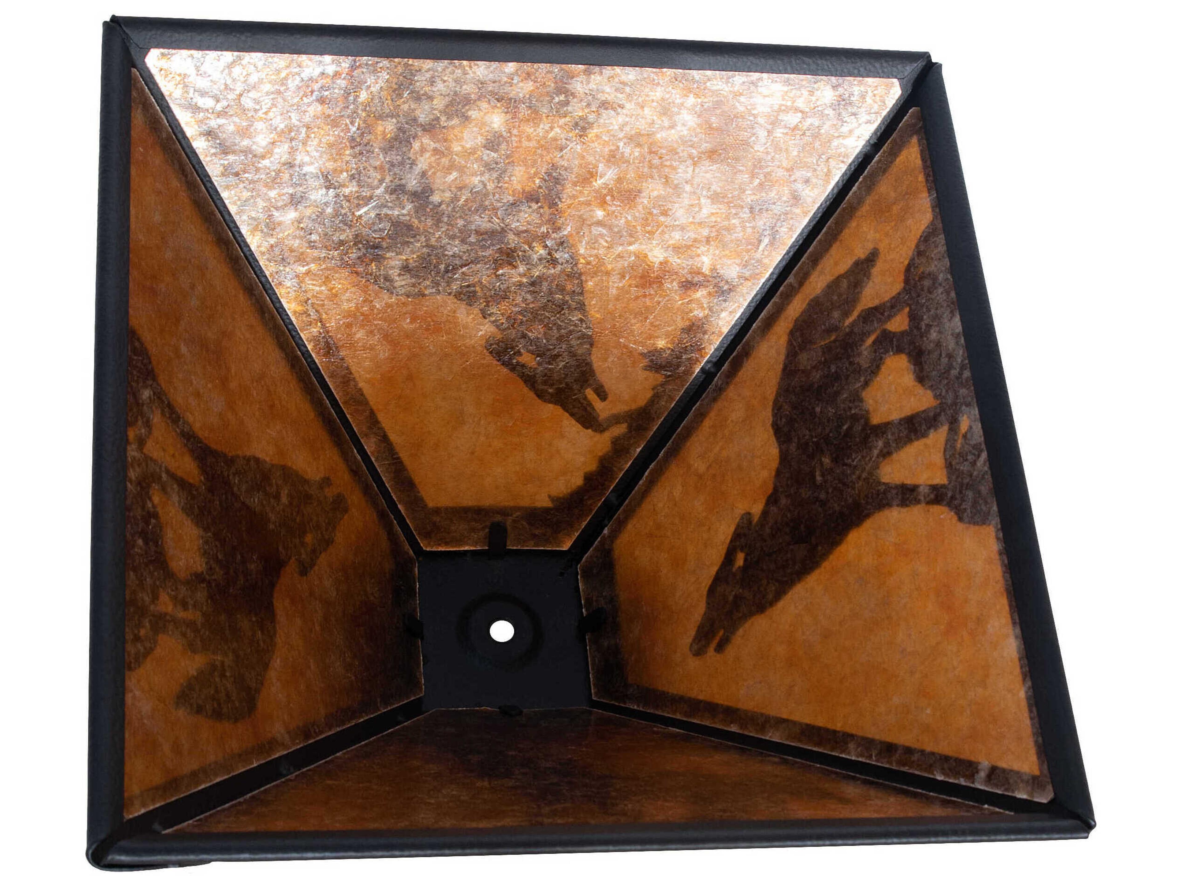 Meyda Wolf at Dawn Black Satin Wrought Iron Shade