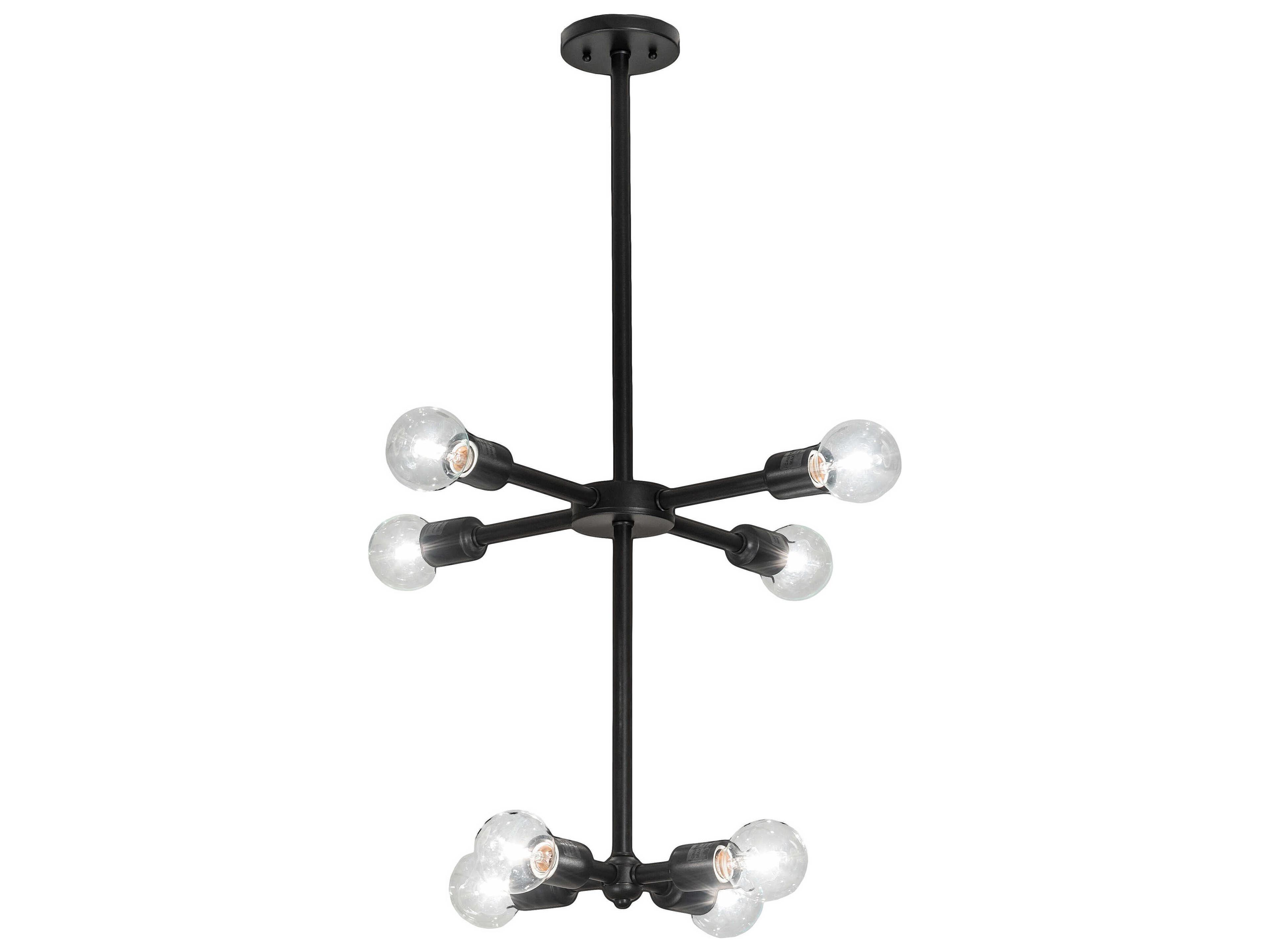 Pronograde 8-Light Brass LED Linear Sputnik Chandelier