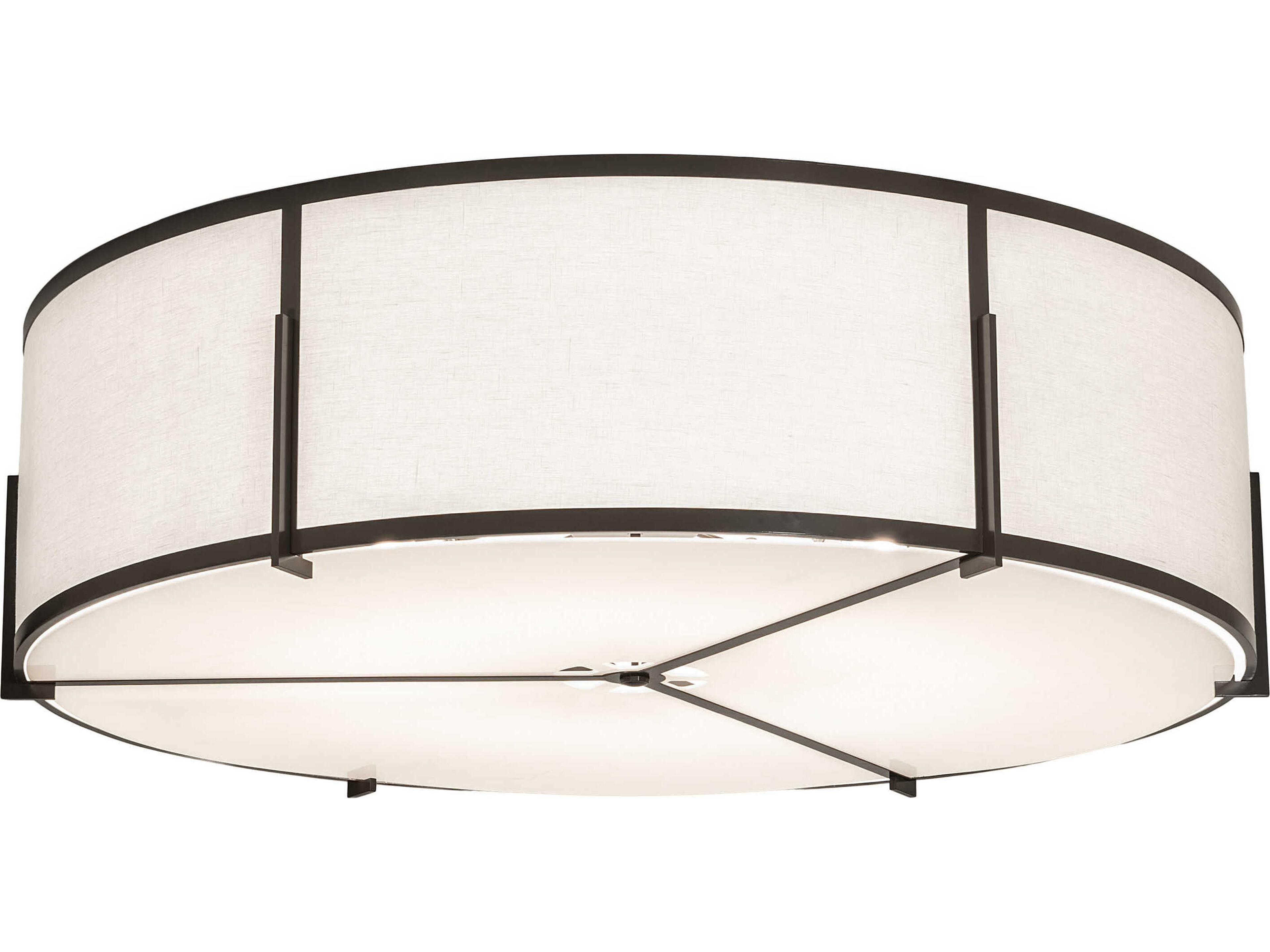 Cilindro 12-Light Timeless Bronze White Glass Drum Flush Mount