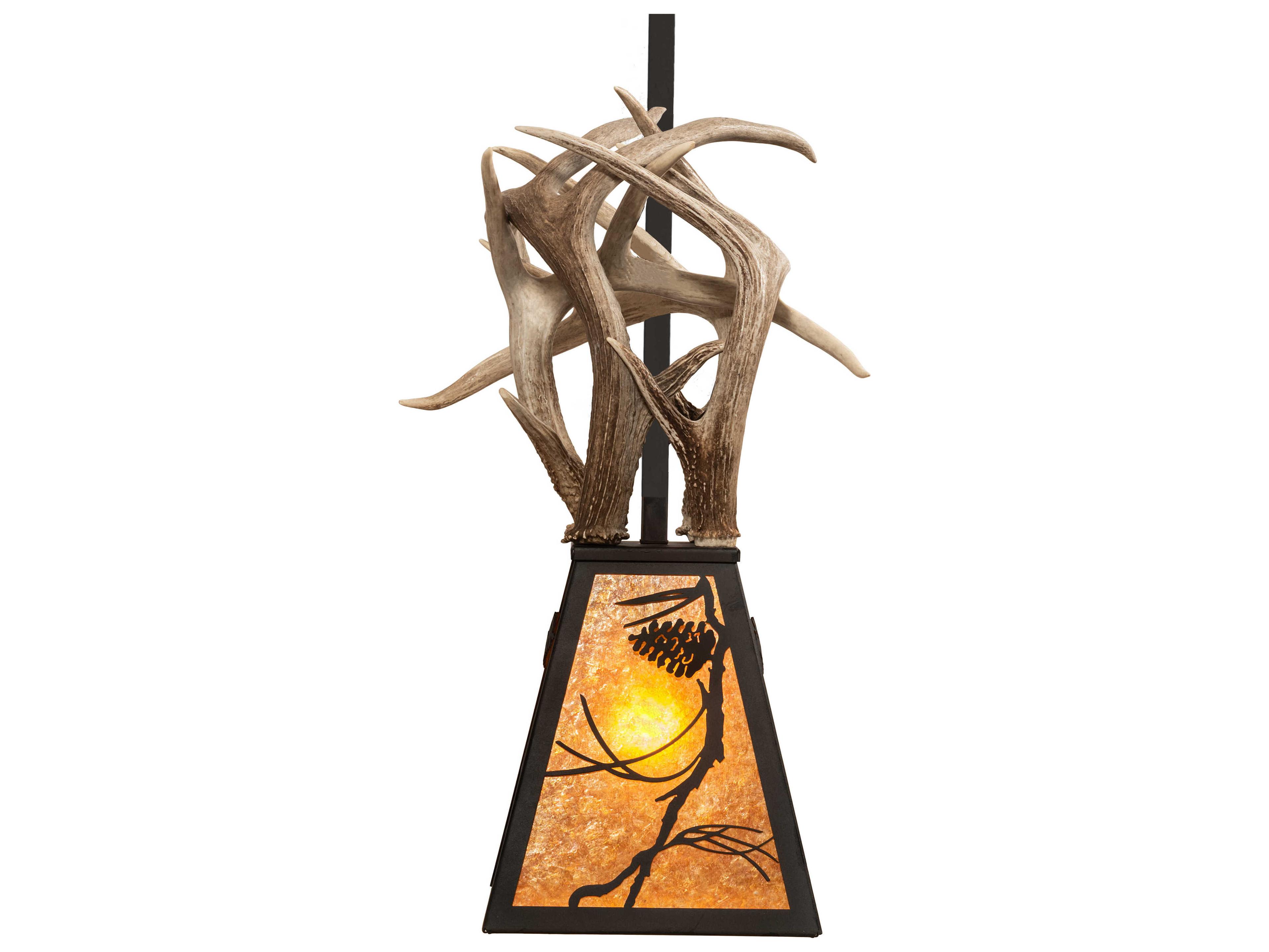 Meyda Whispering Pines 1-Light Black Glass Pendant