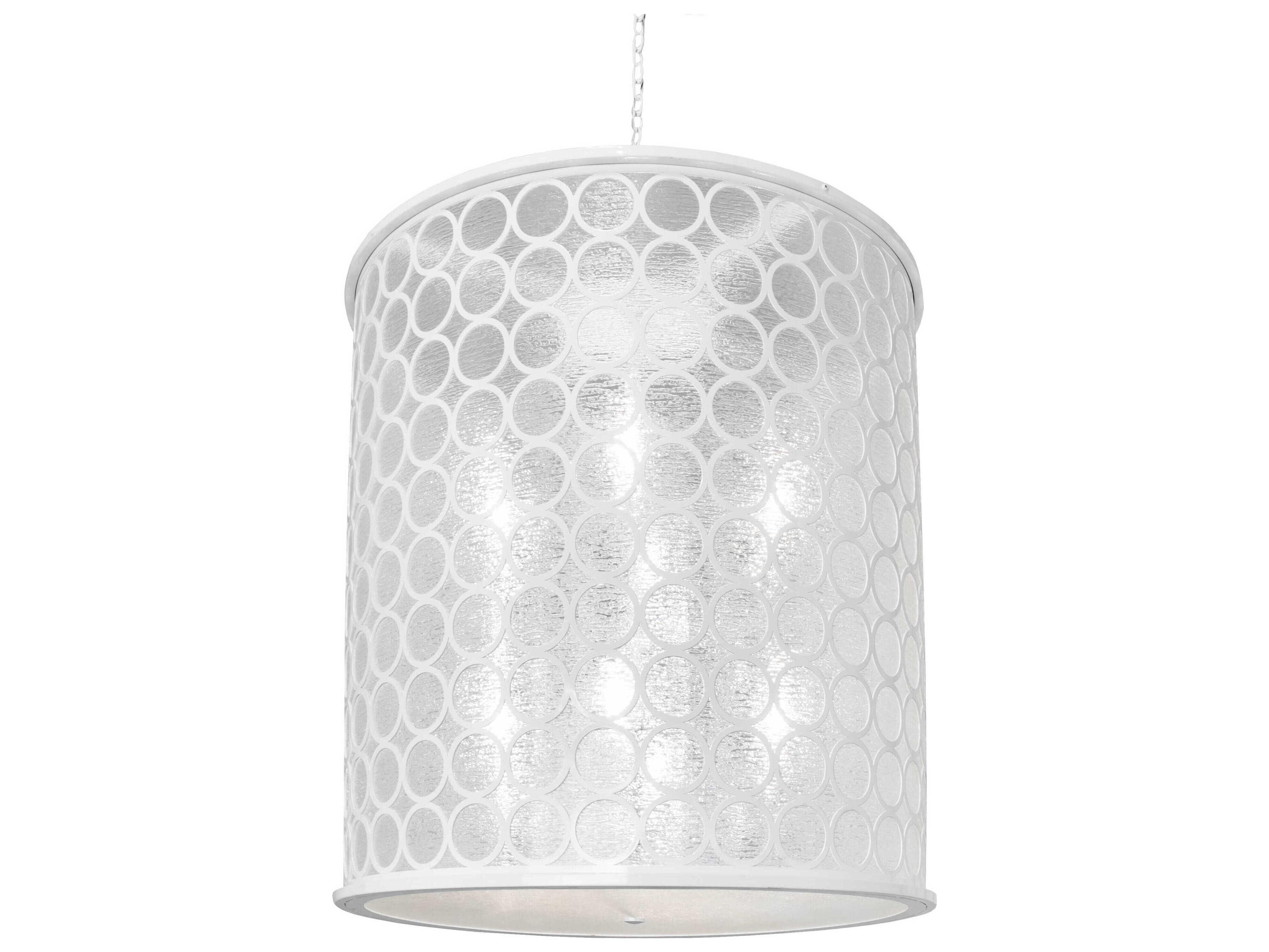 8-Light White Drum Pendant