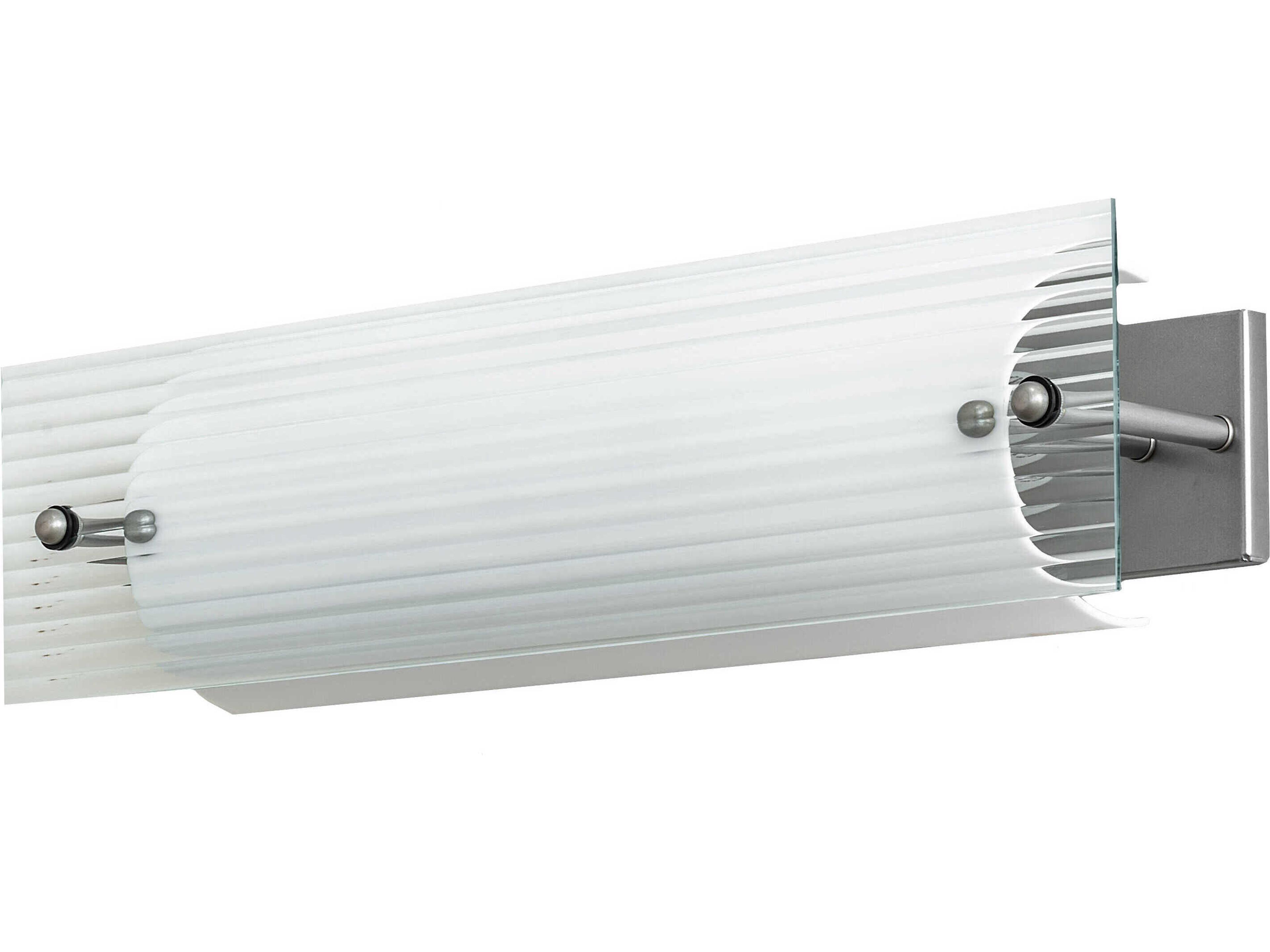 Meyda Quadrato 3-Light Nickel Clear Glass LED Vanity Light