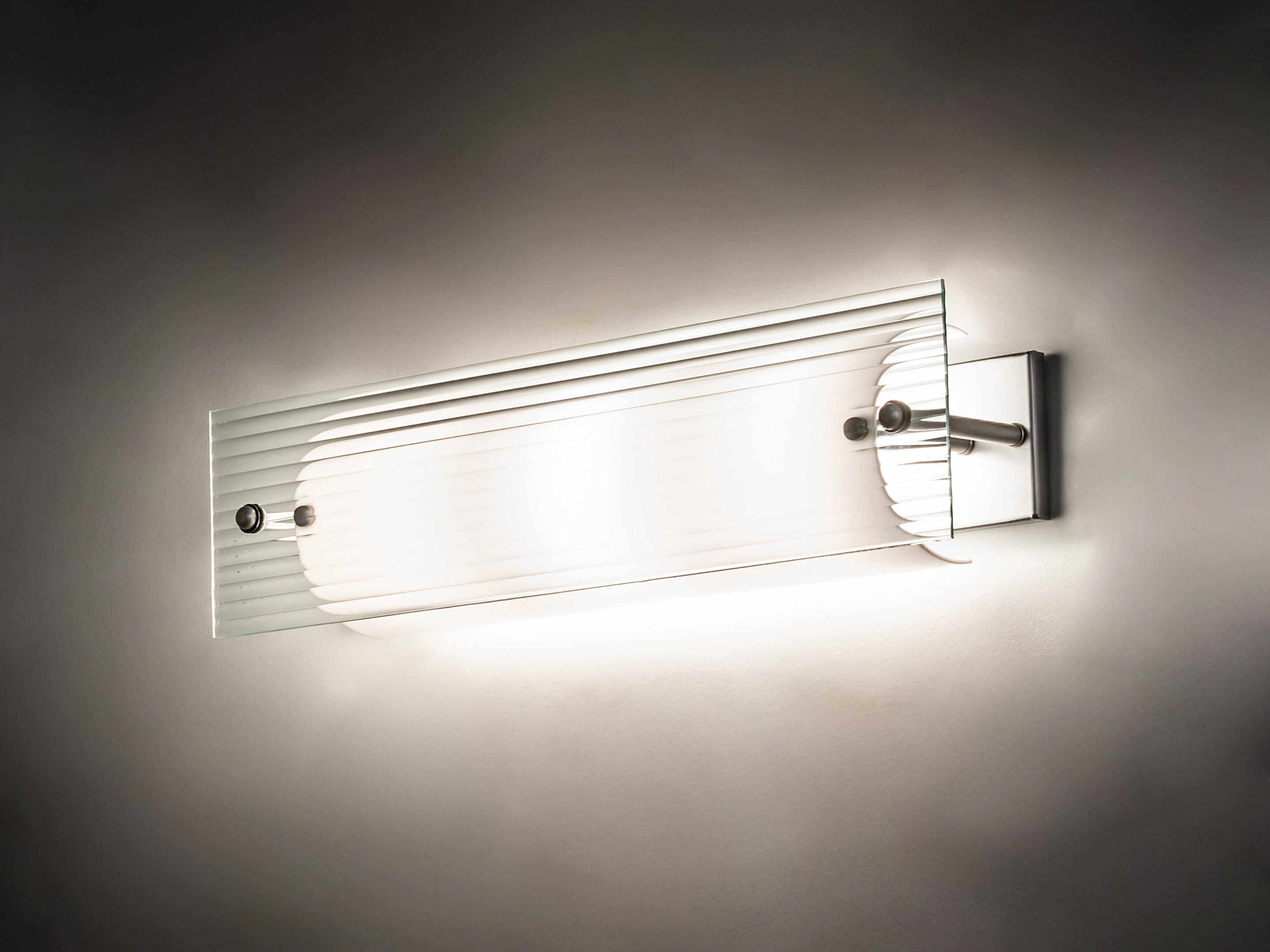 Meyda Quadrato 3-Light Nickel Clear Glass LED Vanity Light