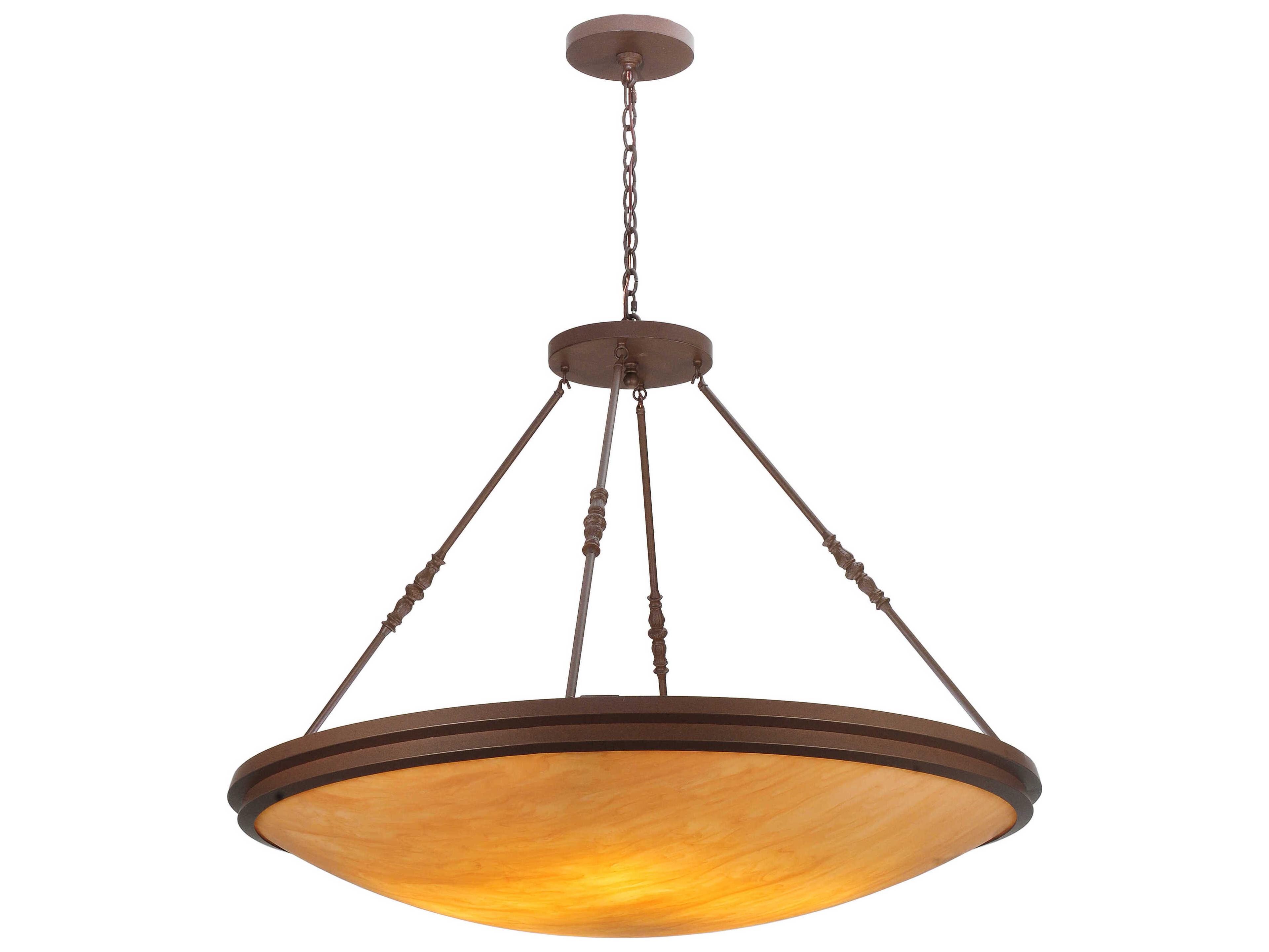 Commerce 8-Light Brown Glass Bowl Pendant