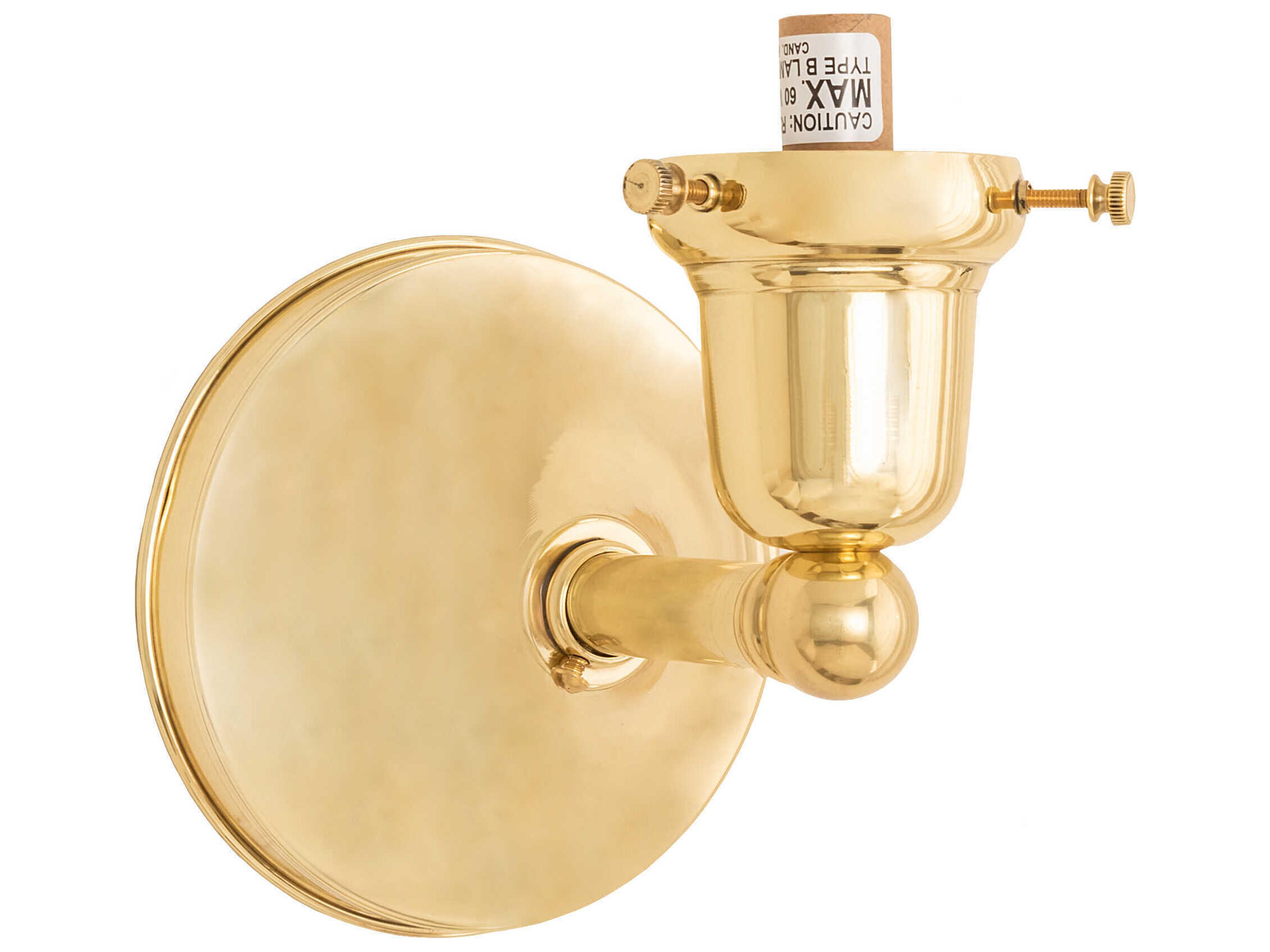 1-Light Polished Brass Wall Sconce