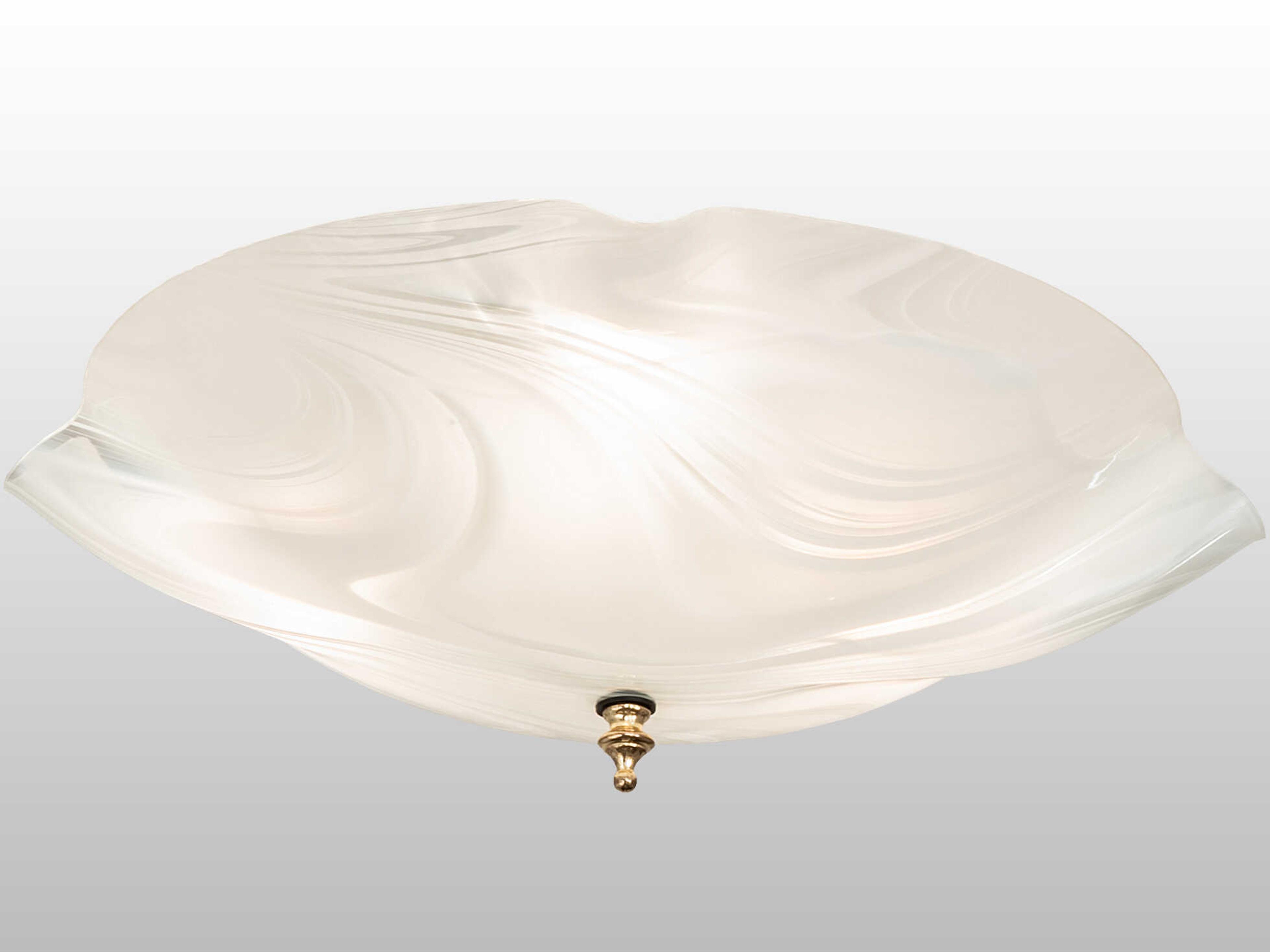 Metro 3-Light Polished Brass Glass Round Flush Mount