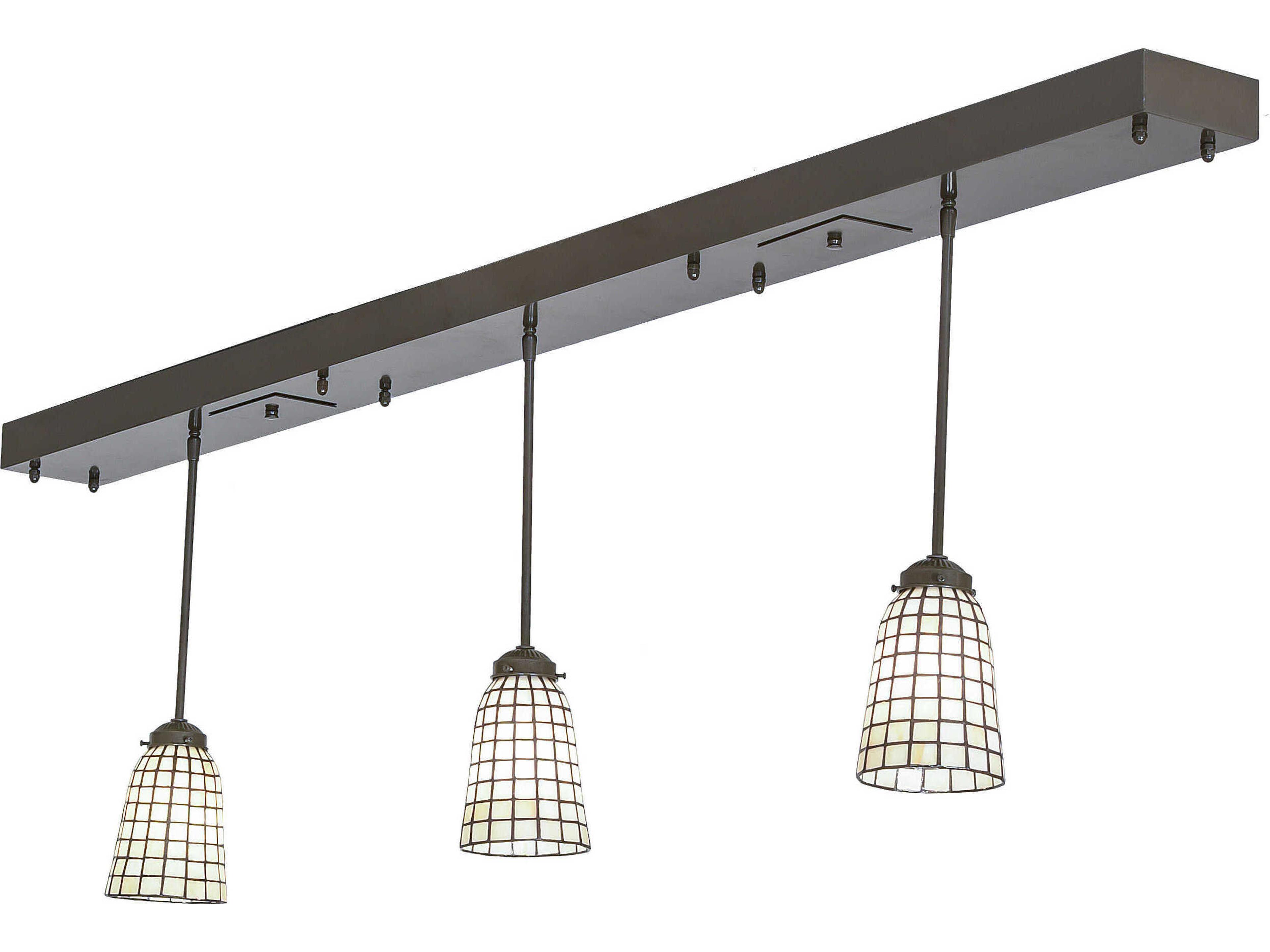 Terra Bone 3-Light Oil Rubbed Bronze Glass Bell Linear Island Pendant